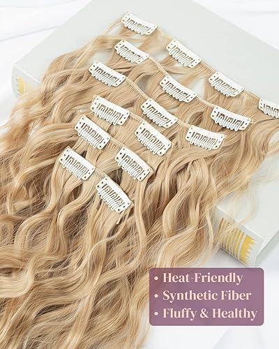 Miniatura 52 de LONAI Extensiones de cabello con clip, 6 piezas rizadas de 24 pulgadas de largo, sintético, postizo para mujer, mezcla de gris/plata/blanco Mezcla