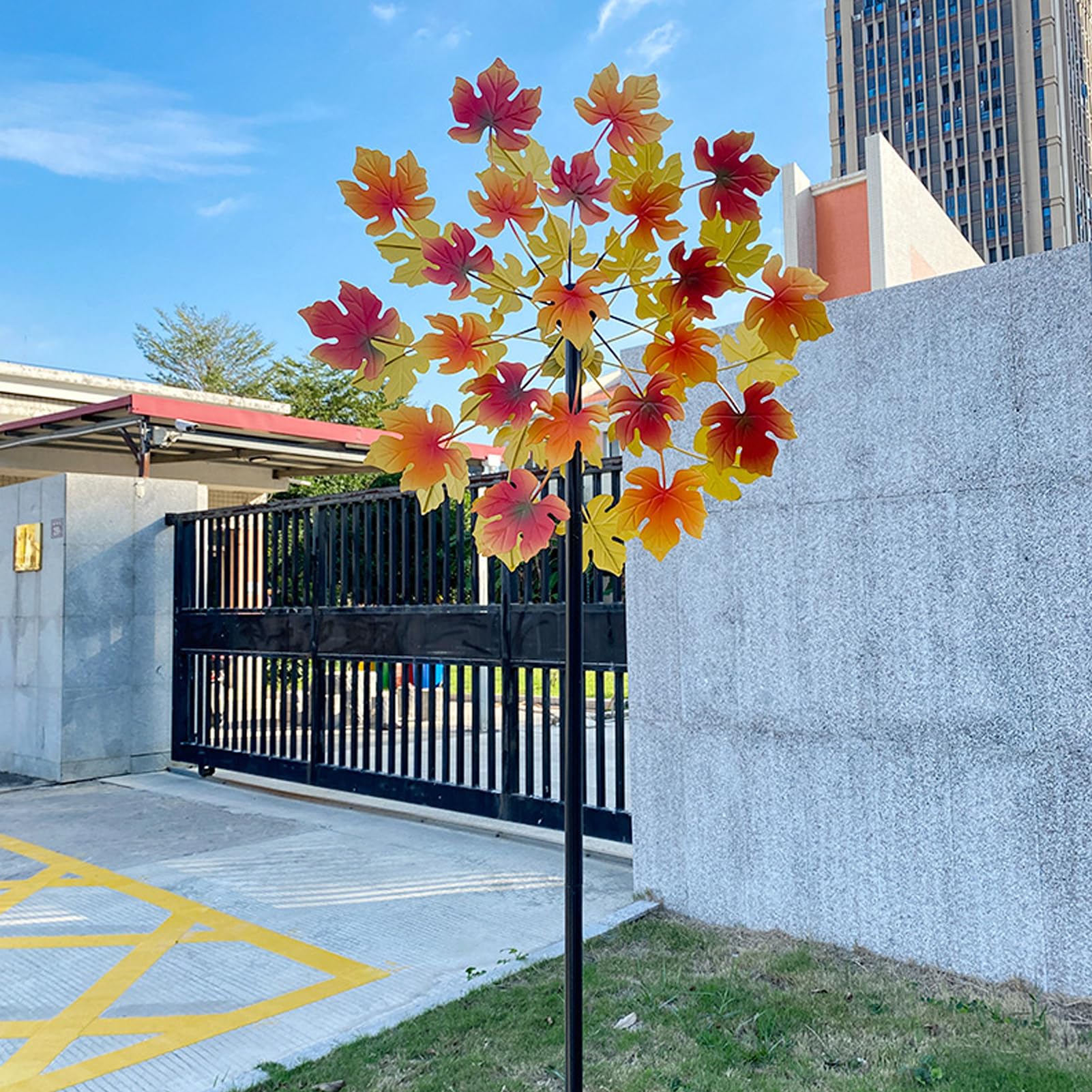 Girandola a Vento per Cortile e Giardino, 200cm Mulino a Vento in Metallo per Esterni, Girandola a Vento Girevole a 360 Gradi,per la Decorazione del Prato del Patio del Cortile
