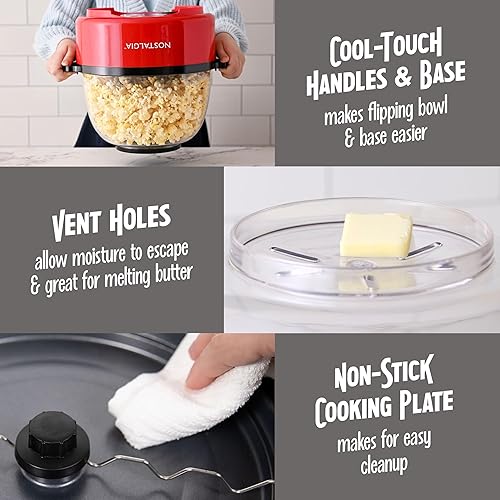 Miniatura 4 de Nostalgia Ez Store - Máquina de palomitas de maíz antiadherentes para 24 tazas de palomitas de maíz estilo teatro con aceite caliente, tapa de doble