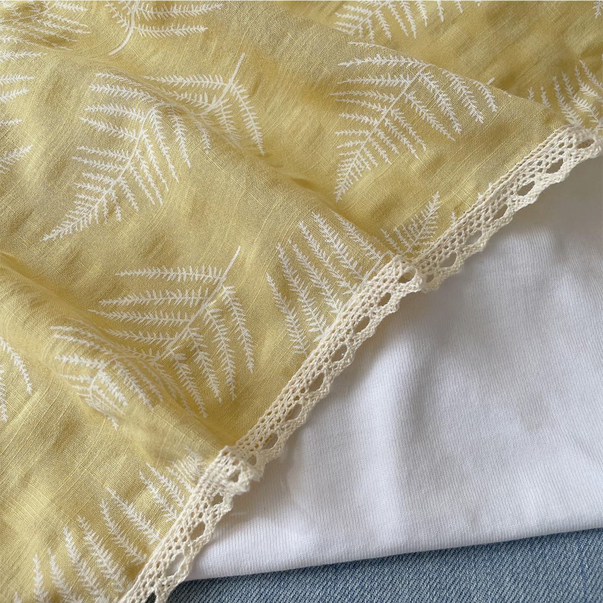 Soft Cotton Like Lace Bandana Headband, Head Wrap, Protective Coverage, Hair Neck Scarf for Women 24 x 24 inch - Image 4