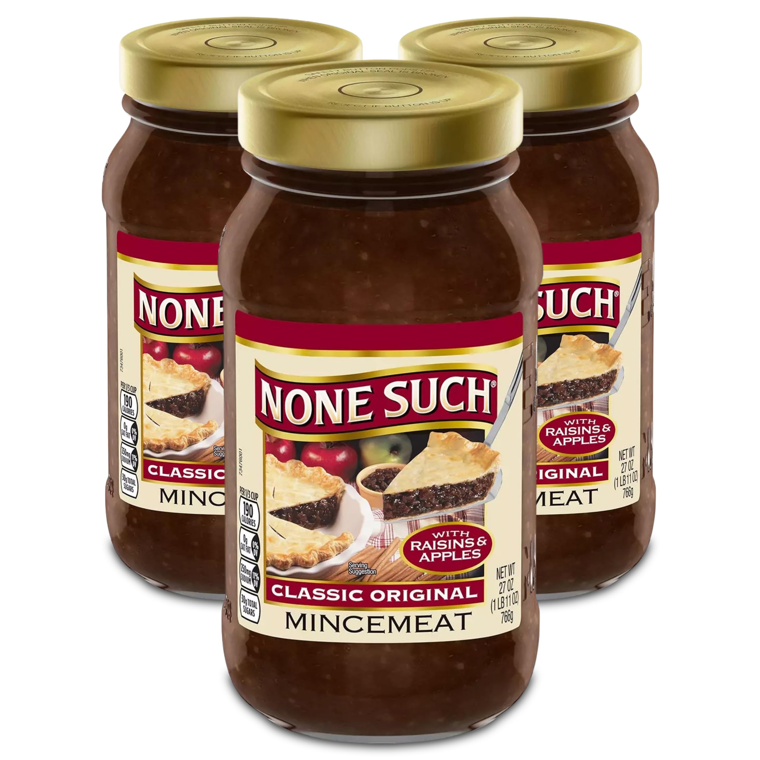 None Such Classic Original Mincemeat with Raisins and Apples, 27 Ounce (Pack of 3)