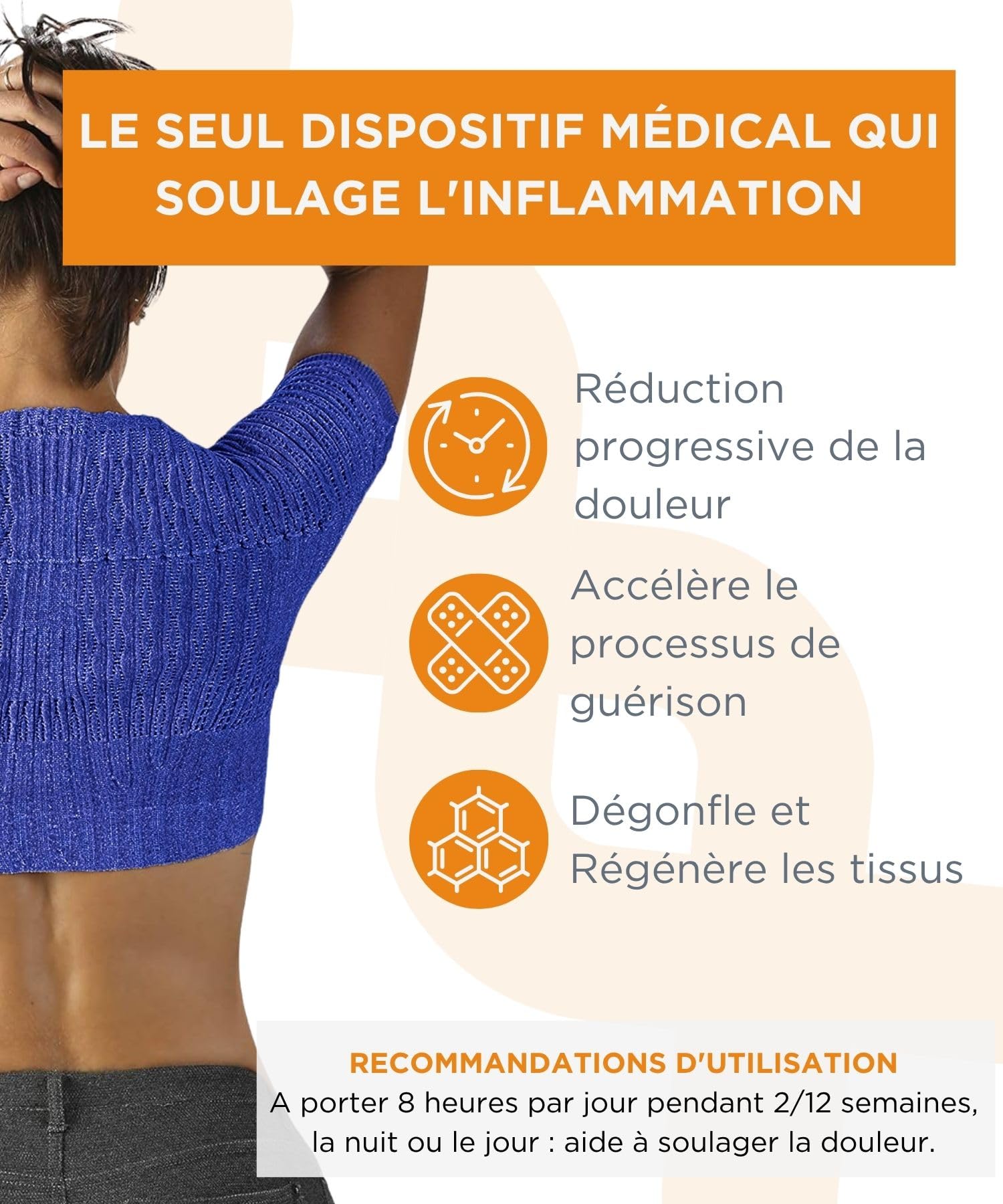 Spikenergy Correcteur de Posture Homme et Femme èlectromagnétothérapie- Epauliere Tendinite Epaule, Cervicale, 2chaussettes antifongiques gratuities, Dispositif Médical Déductible-Made in Italy