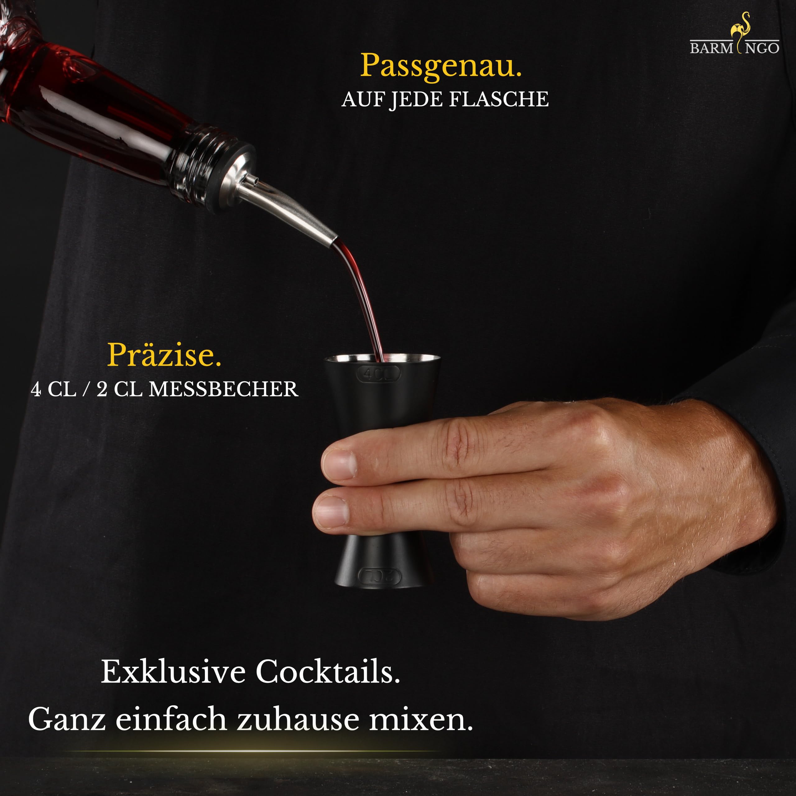 Cocktail Shaker Set [1,3 - SEHR GUT] - 500ml Edelstahl Cocktailshaker mit Bar Zubehör, Cocktail Set | Bar Set | Barkeeper Set | Cocktail Mix Set | Bar Geschenkset | Schwarz-Silber