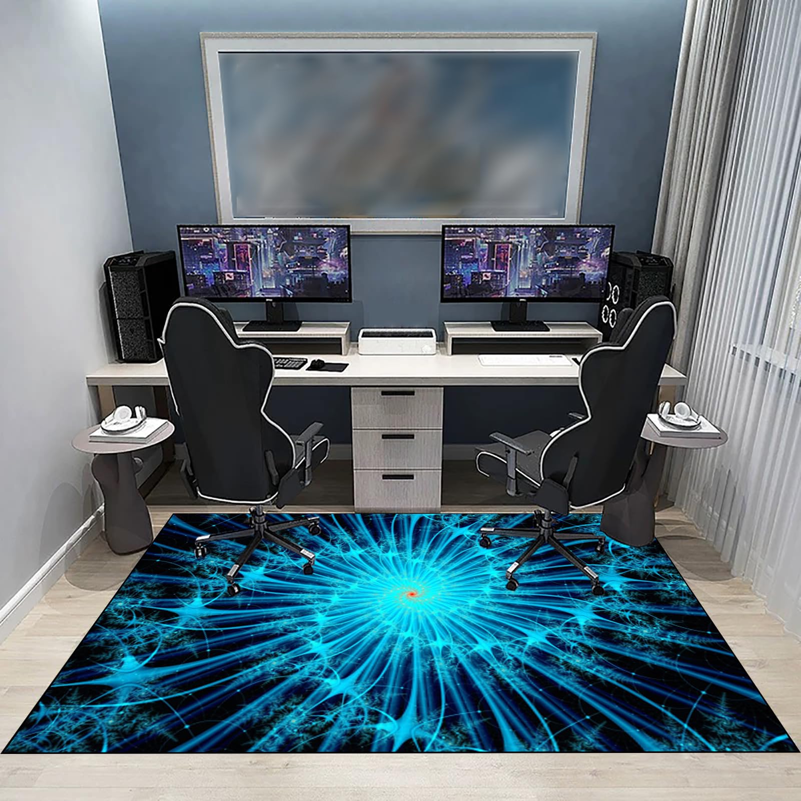 Dywan Krzesło Gaming Ochraniacz Podłogi Na Wózkach Inwalidzkich Biuro Biurko Gamer Mata 90 x 140 cm Mata ochronna Podłogi Biuro Mata podłogowa na Twarde podłogi, Laminat