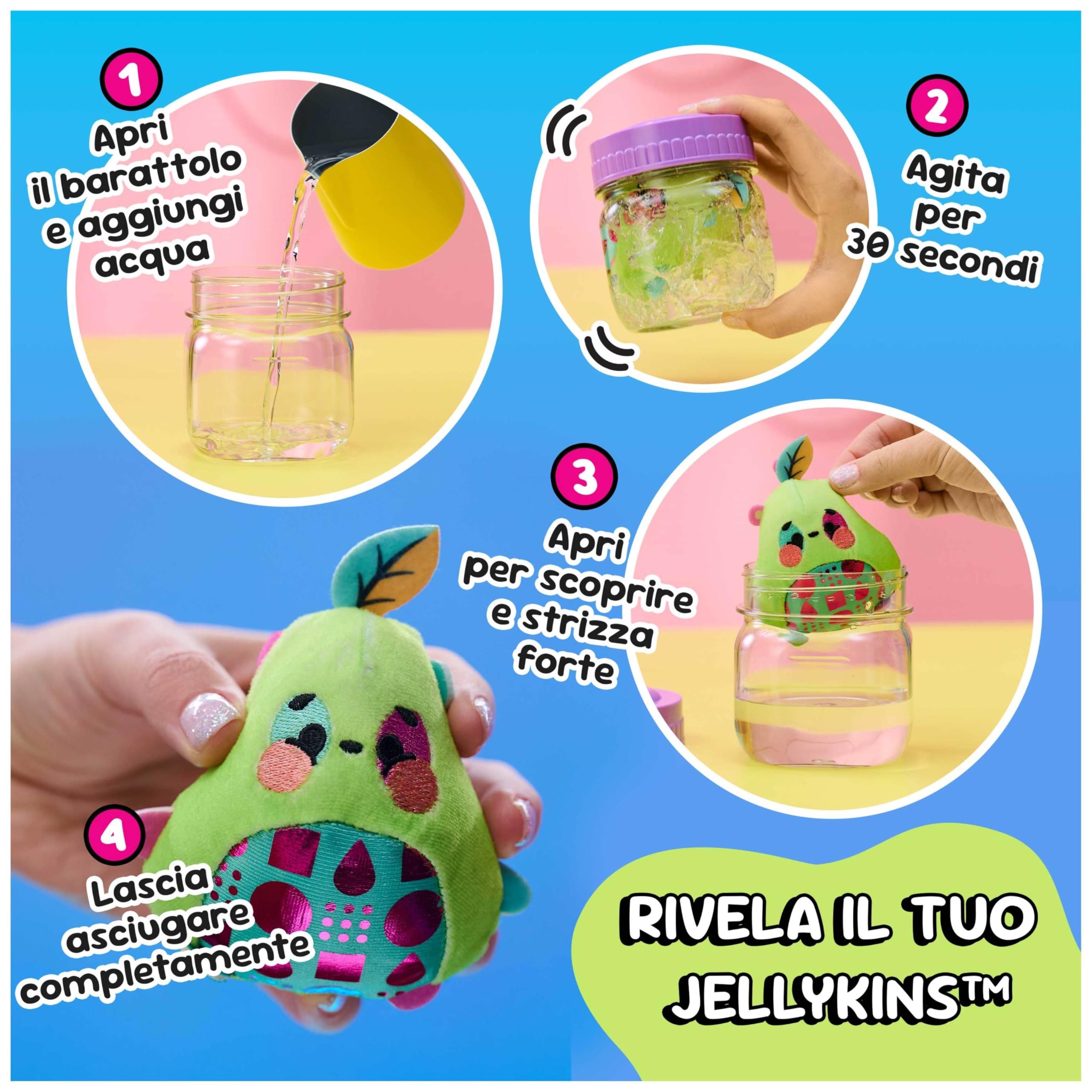Peluche a Sorpresa, Magia con l’Acqua, Peluche Collezionabili per Bambine e Bambini dai 5 Anni in su, Multicolore, 7,6 cm (1 di 20 Modelli Casuali)
