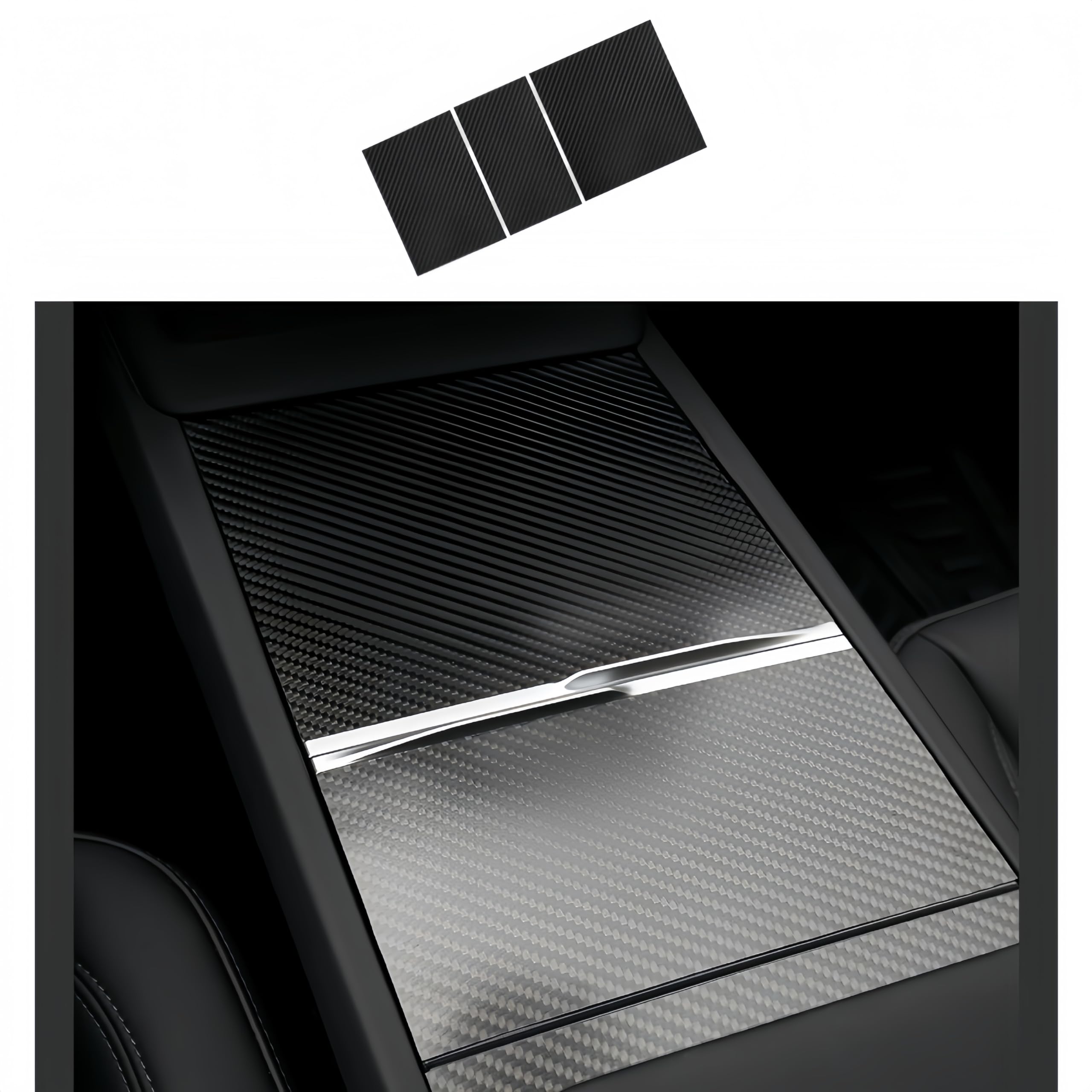 Frani Genuine Carbon Fiber Center Console Wrap ( Edition) Designed For Tesla Model 3 Highland 2024-2026/Model Y Juniper 2025-2026,Tesla Center Console Cover For Model 3/Y Refresh