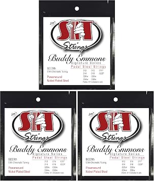 SIT Strings Buddy Emmons Pedal Steel Strings Nickel S.I.T., E9th Tuning, BEE9th Pack of 3