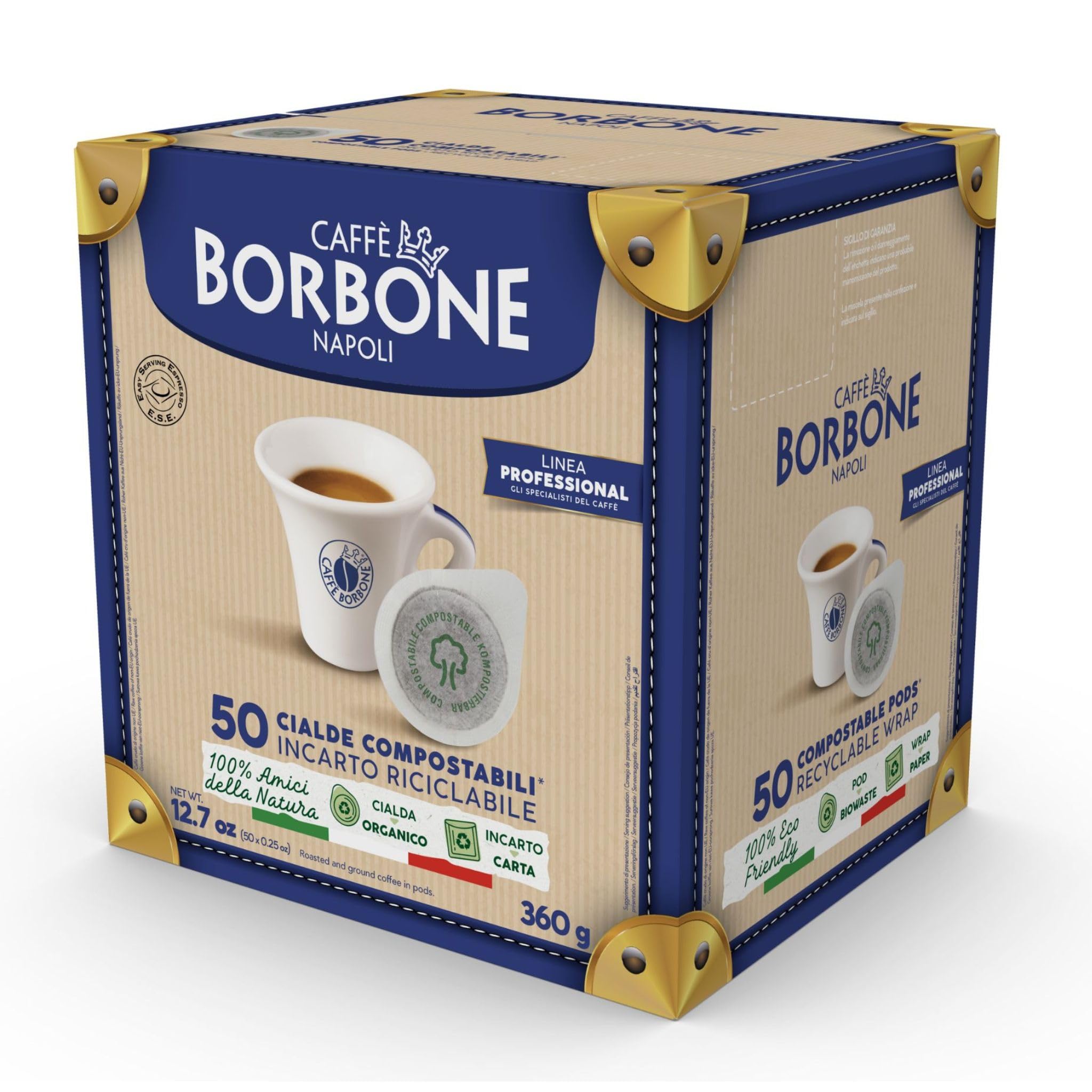 Caffé Borbone Podstawki do kawy z papieru, mieszanka kawy ESE 44, czerwony, niebieski, złoty, czarny, rodzaj do wyboru 300 niebieski