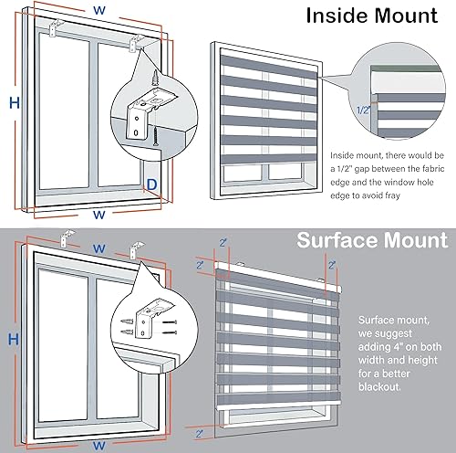 Miniatura 7 de MarsMyth - Persianas motorizadas con control remoto de cebra, persianas enrollables (batería integrada recargable), persiana inteligente compatible