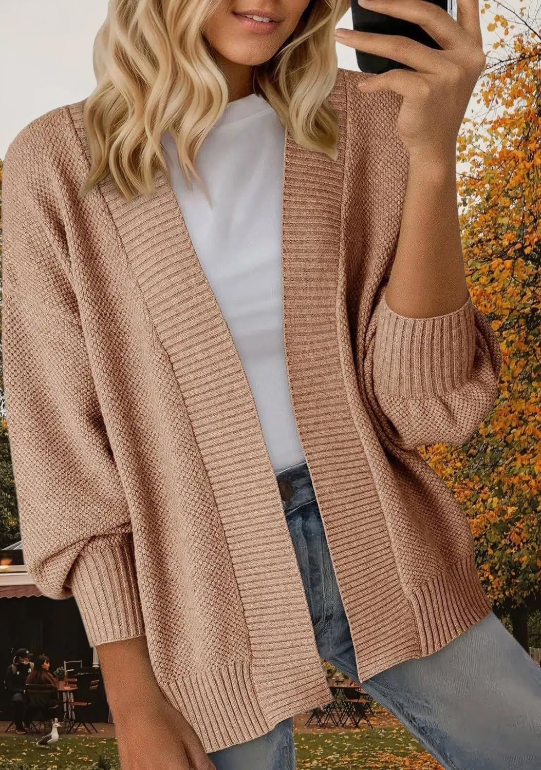 Cardigan Da Donna Aperto Sul Davanti Collo A Scialle Maniche Lunghe A Palloncino Maglione Leggero E Casual In Maglia Giacca Cardigan Morbida E Comoda Giacca Di Transizione per L'Ufficio E L'Uso Quot