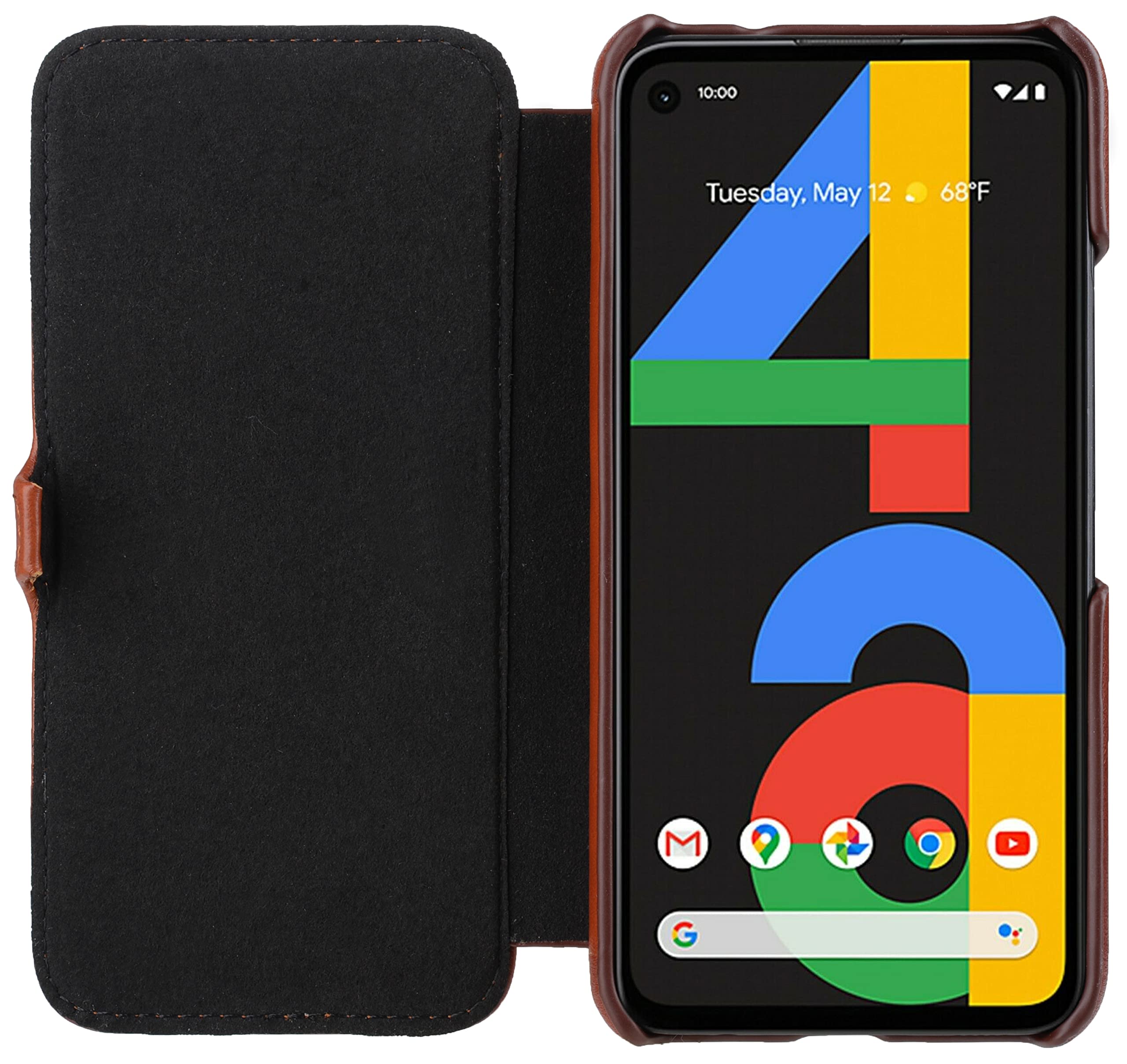 STILGUT Book Case Compatible with Google Pixel 4a 4G Leather Case with Clip Closure, Leather Case, Flip Case - Image 2