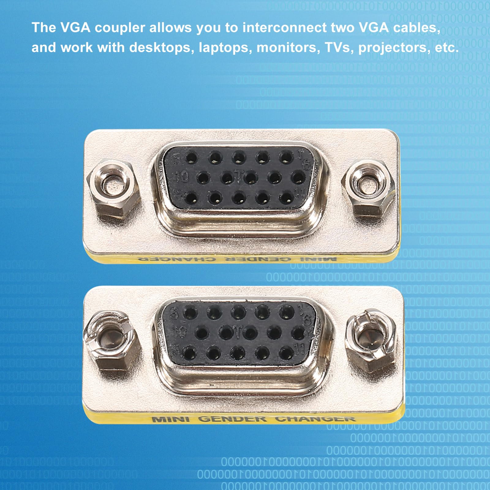 Sourcing Map Accoppiatore VGA Femmina-Femmina - Adattatore Per Estensione Cavo VGA, 15 Pin, Connettori In Metallo (Confezione Da 3) - 6