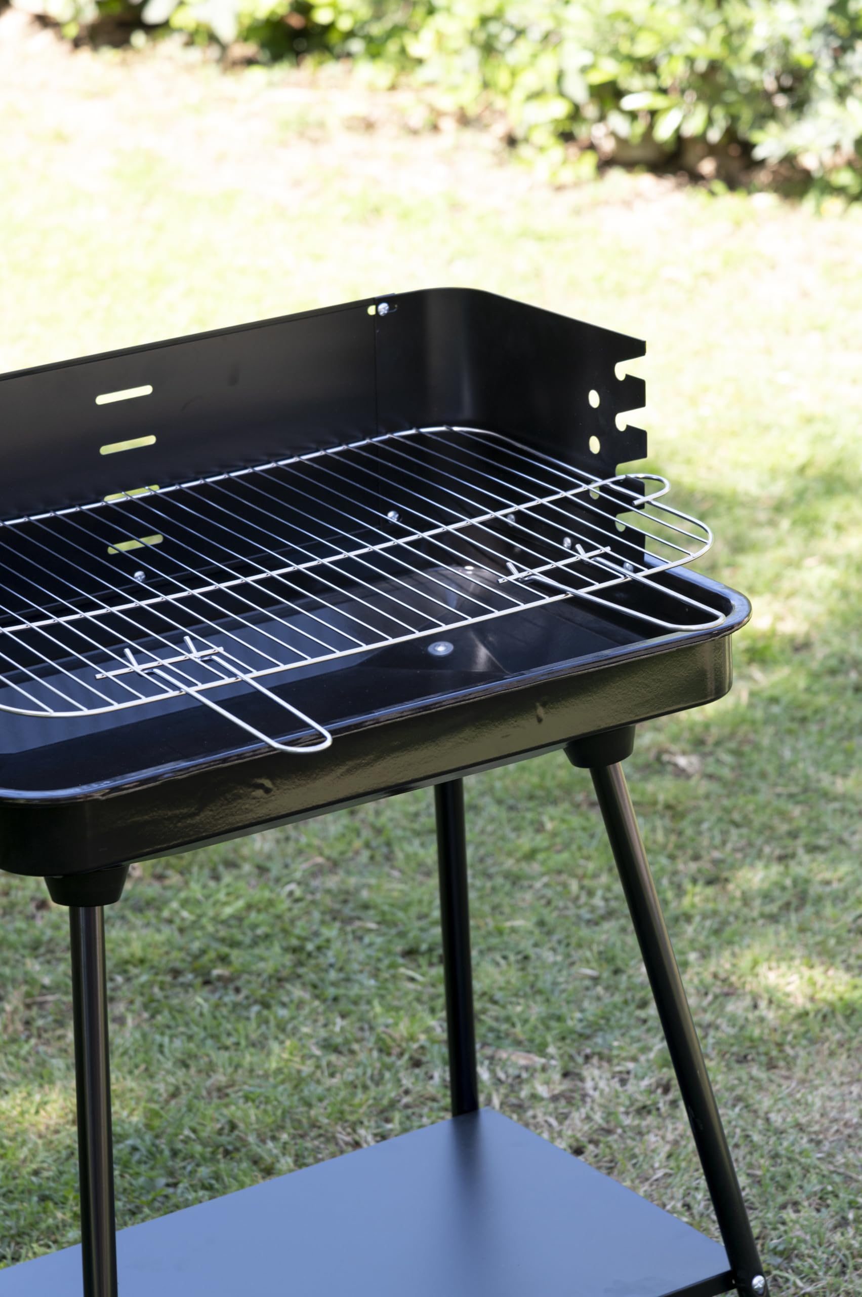 soriani Barbecue à charbon de bois rectangulaire 58 x 38 cm Sun-Day Noir