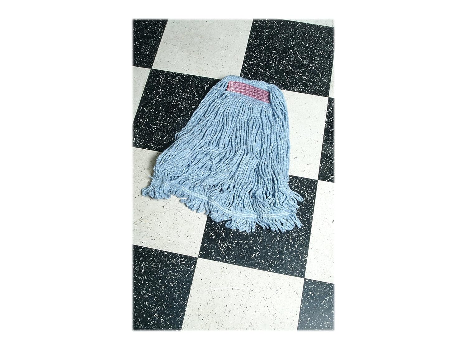 Rubbermaid Commercial Products Super Stitch Blend Mop Head Replacement, 1-Inch Headband, Blue, Heavy Duty Industrial Wet Mop for Floor Cleaning Office/School/Stadium/Lobby/Restaurant
