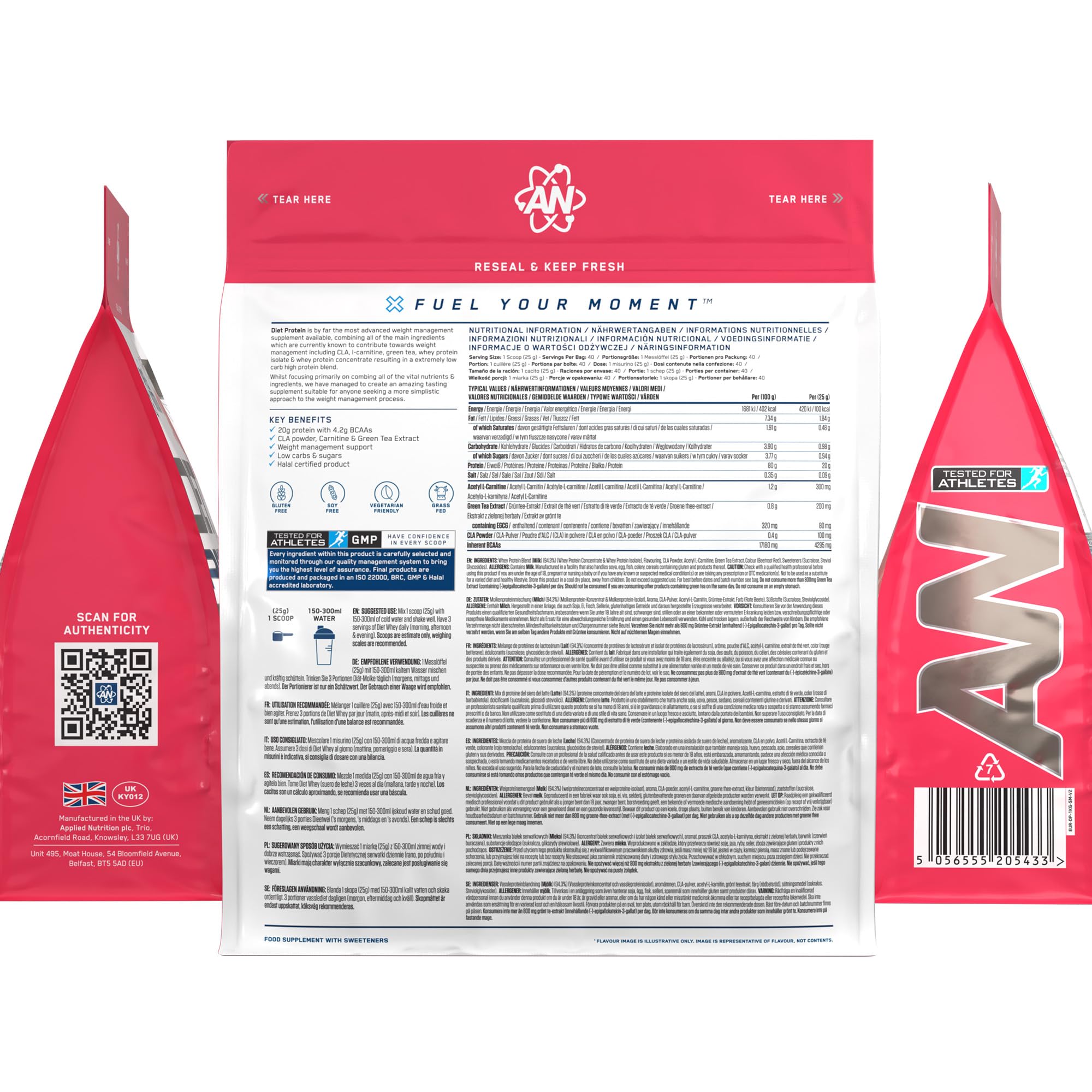Applied Nutrition Diet Whey, Strawberry Milkshake (EAN 5056555205433) - 1000g