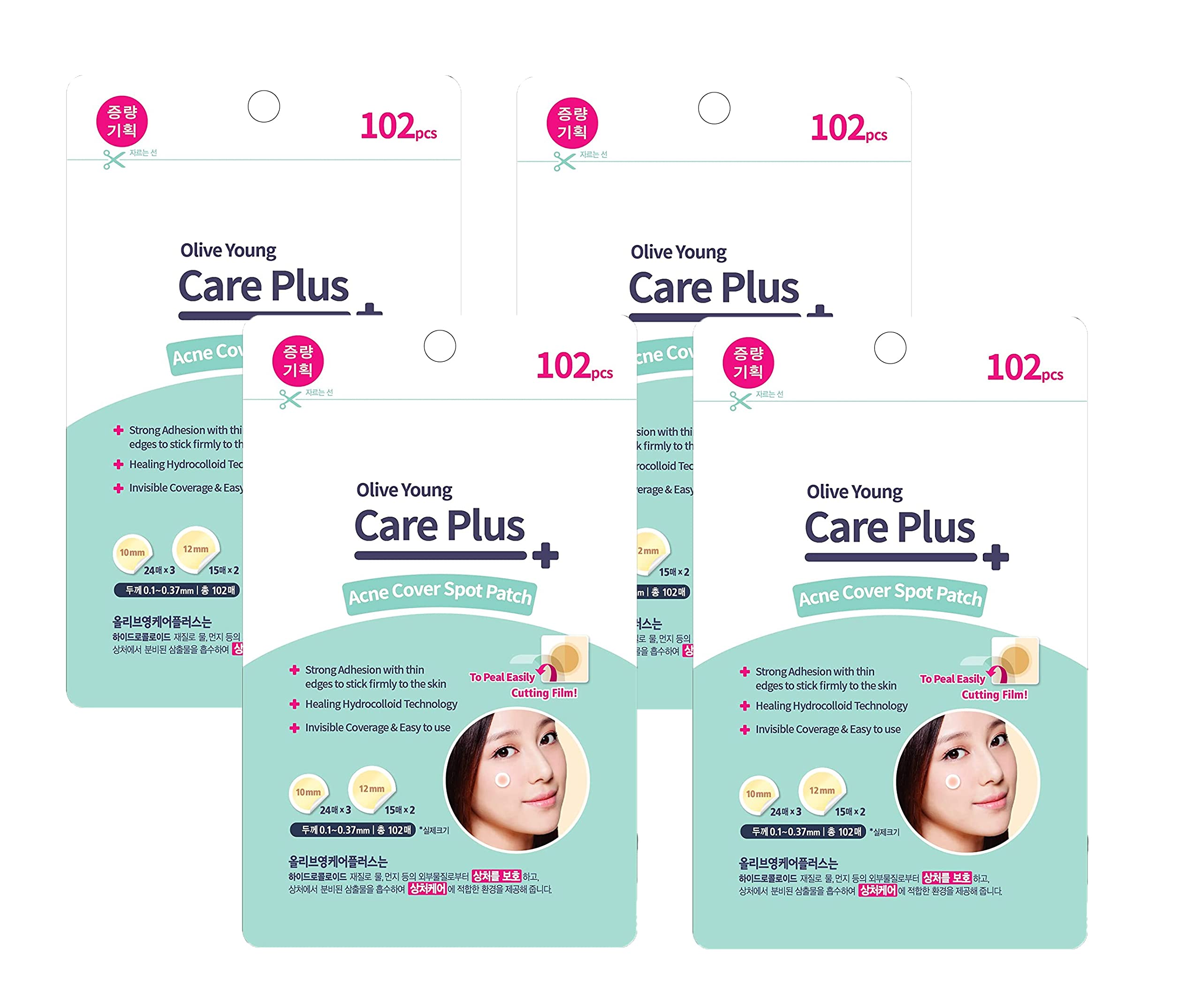 Olive Young Care Plus Spot Patch (102EA) Akne Spot Pimple Absorbent Patch, Wundkompresse, Wundkompresse, Akne Akne Pflege Akne (102EA x 4 Stück)