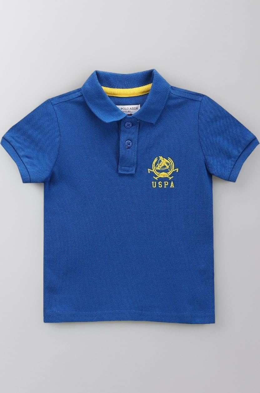 Regular Fit Boys Polo T-Shirts - Breathable Cotton Fabric, Ribbed Collar with Short Sleeves T Shirt for Kids Boys
