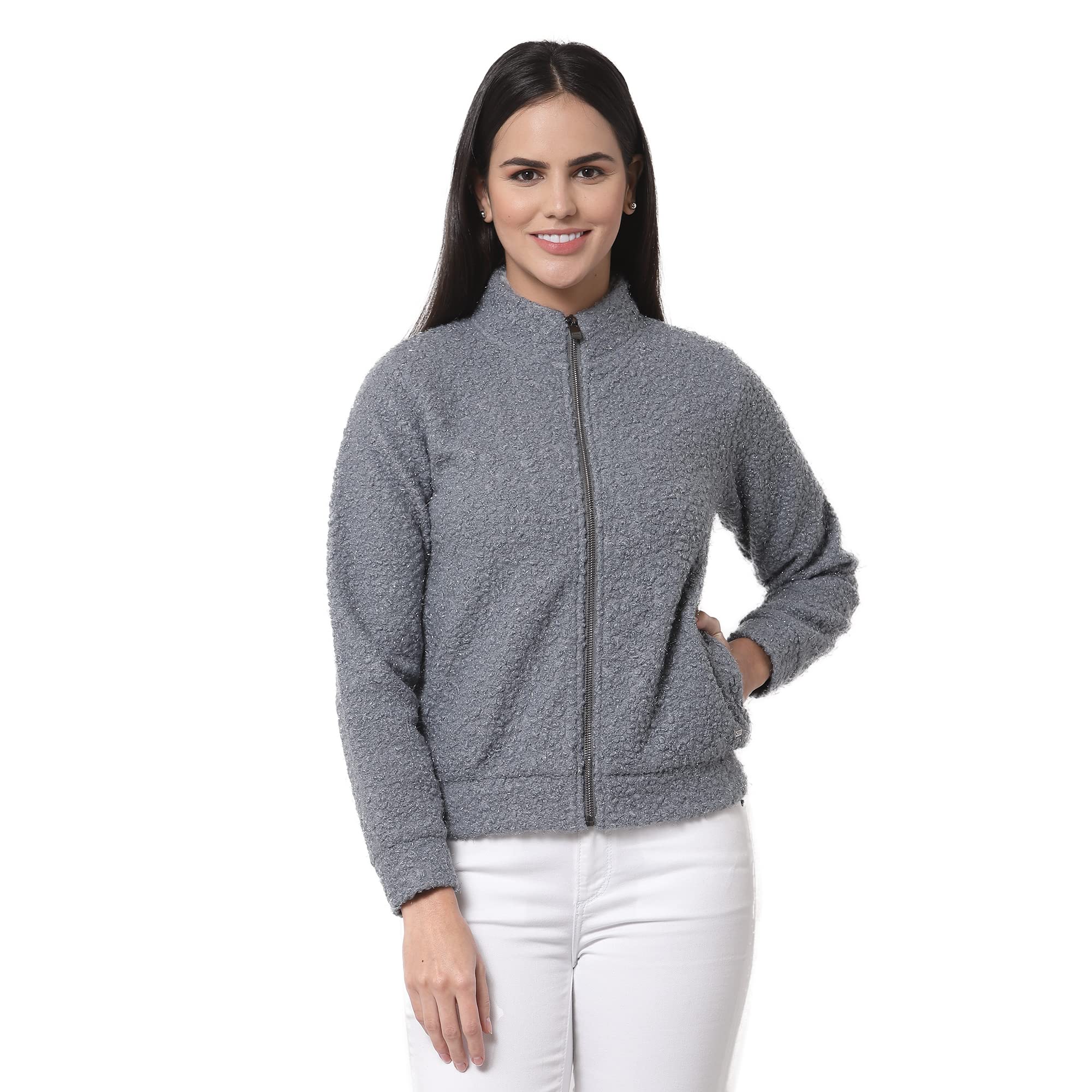 Juelle Women Solid Off White Hooded Fleece Sweatshirt Desertcart