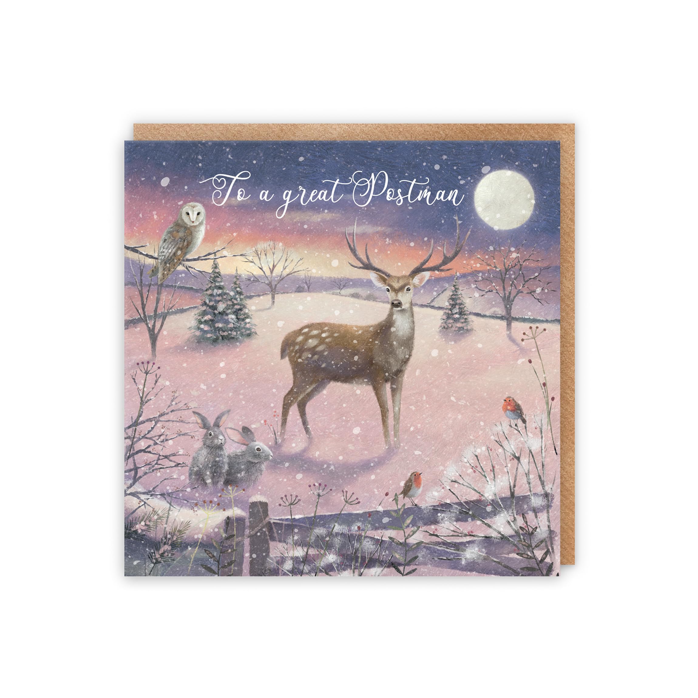 Hunts England, Postman Christmas Card, 'The Stag', To A Great Postman, Christmas Card For Postman, Milo's Gallery Collection - Image 3