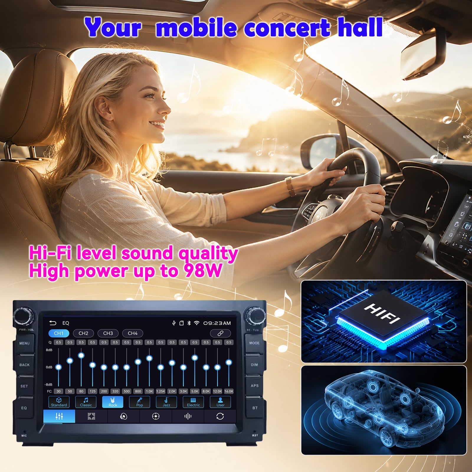 Écran Tactile 7 Pouces Autoradio pour Kia Venga et CEED 2010-2016, CarPlay sans Fil & Android Auto, Bluetooth, FM, RDS, DSP, USB, Poste Radio Voiture
