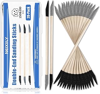 Dual-Grit Sanding Sticks 150/280 Grit 20PCS, 2-in-1 Abrasive Sticks for Woodworking, Models & Metal Polish, Fine Detailing Tools for Tight Spaces - NEIXIILY