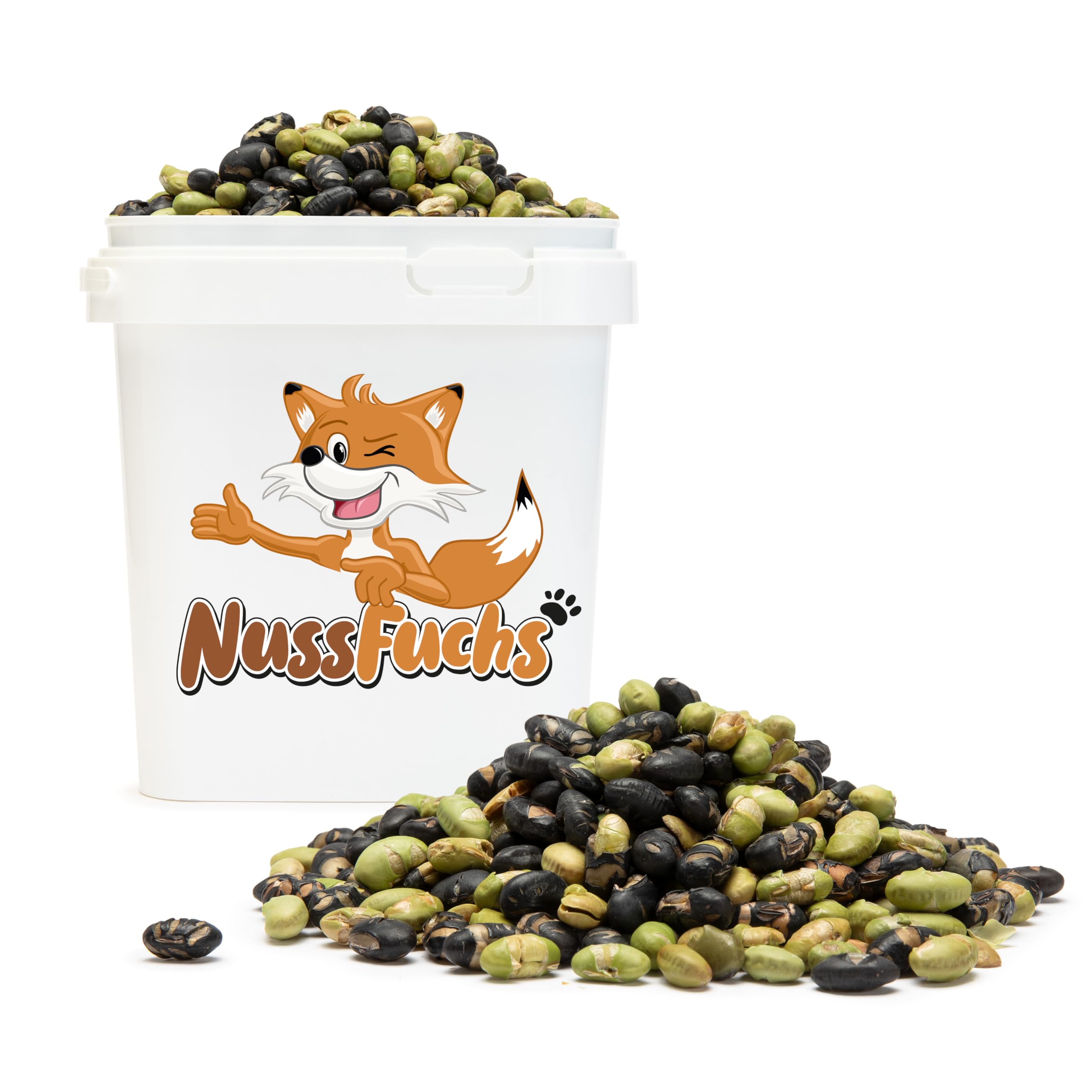 Edamame Mix 2kg geröstet leicht gesalzen im Eimer grün & schwarz NussFuchs
