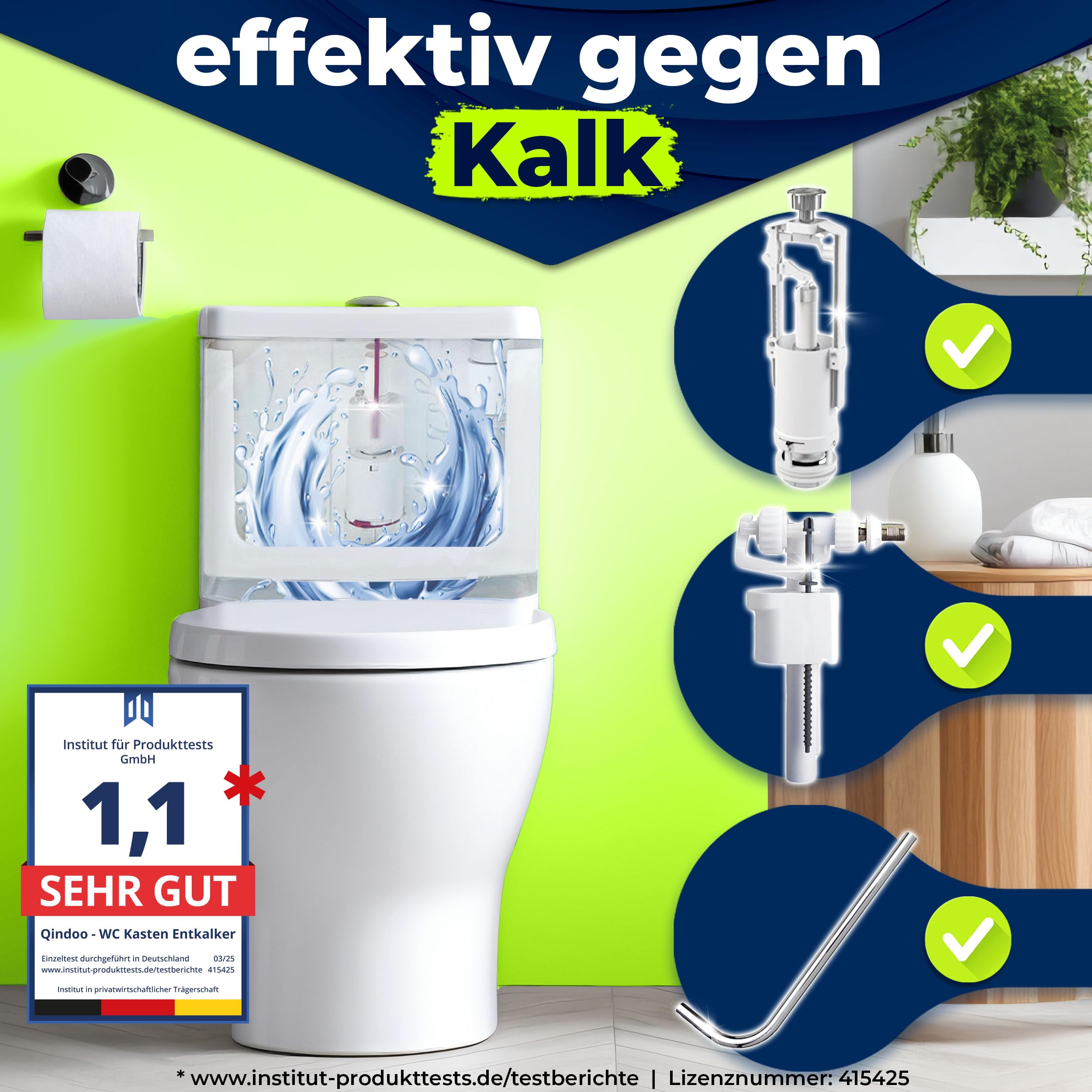 2.5L Spülkasten WC Entkalker Toilettenspülkasten, Extra starker Kalklöser für Aufputz und Unterputz WC Kästen auch bei starken Kalk Krusten der Spülkästen Mechanik, 2.5 liter Kanister