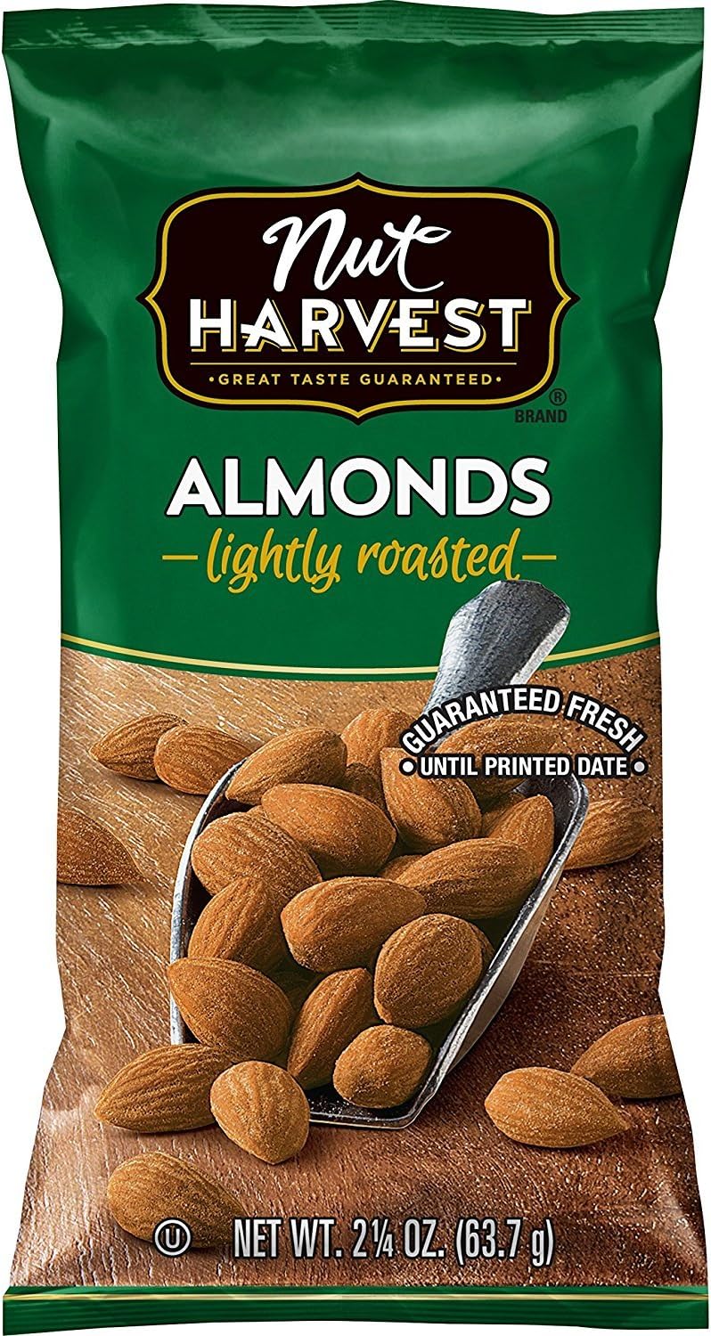 Nut Harvest Lightly Roasted Almonds, 2.25 Ounce (Pack of 16)