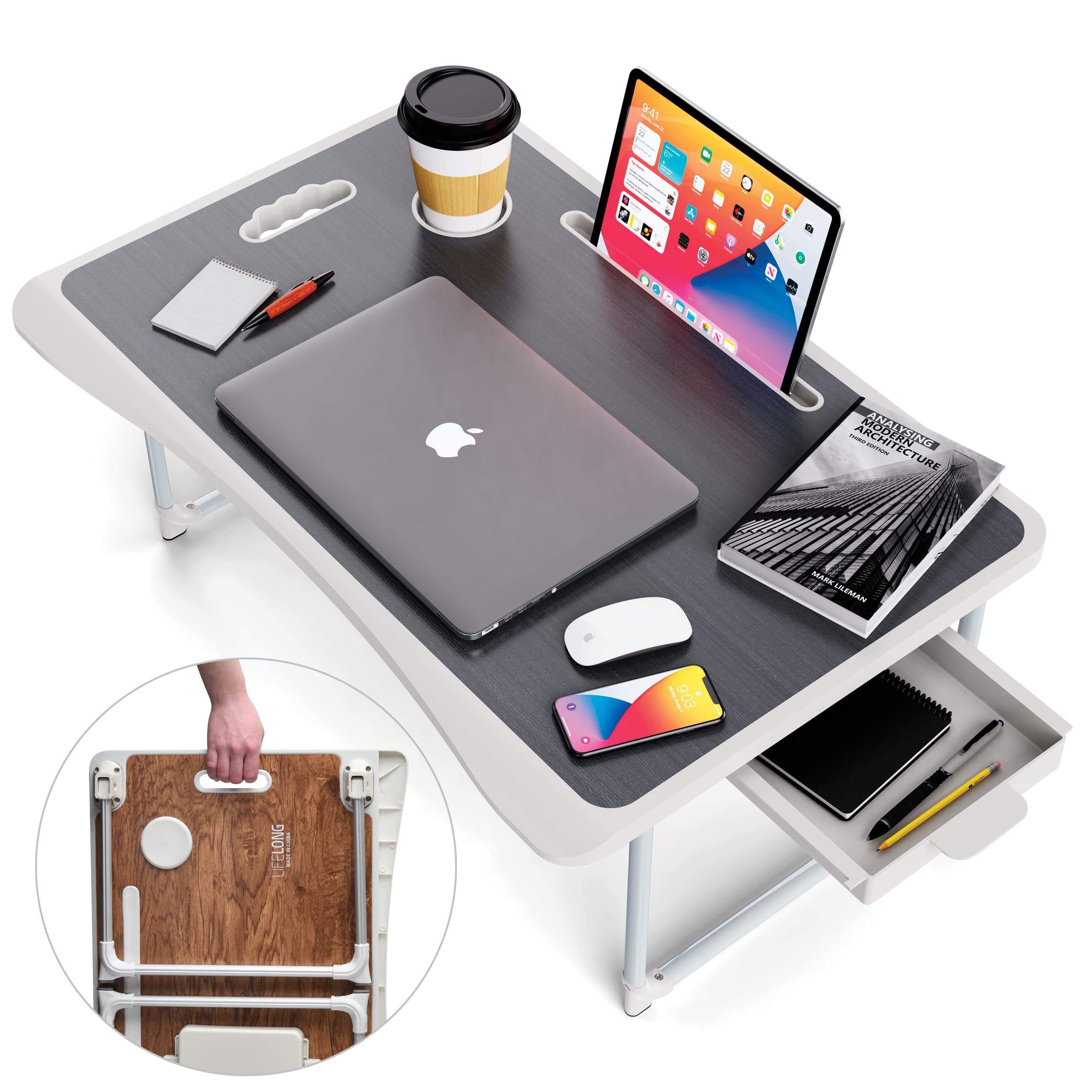 Buy Foldable Laptop Table for Bed, Bed Desk for Laptop and Writing