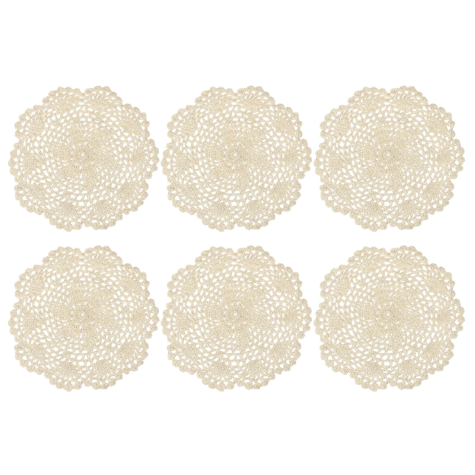 Napperons de dentelle beige coton 19.8 cm pour décoration de table chic