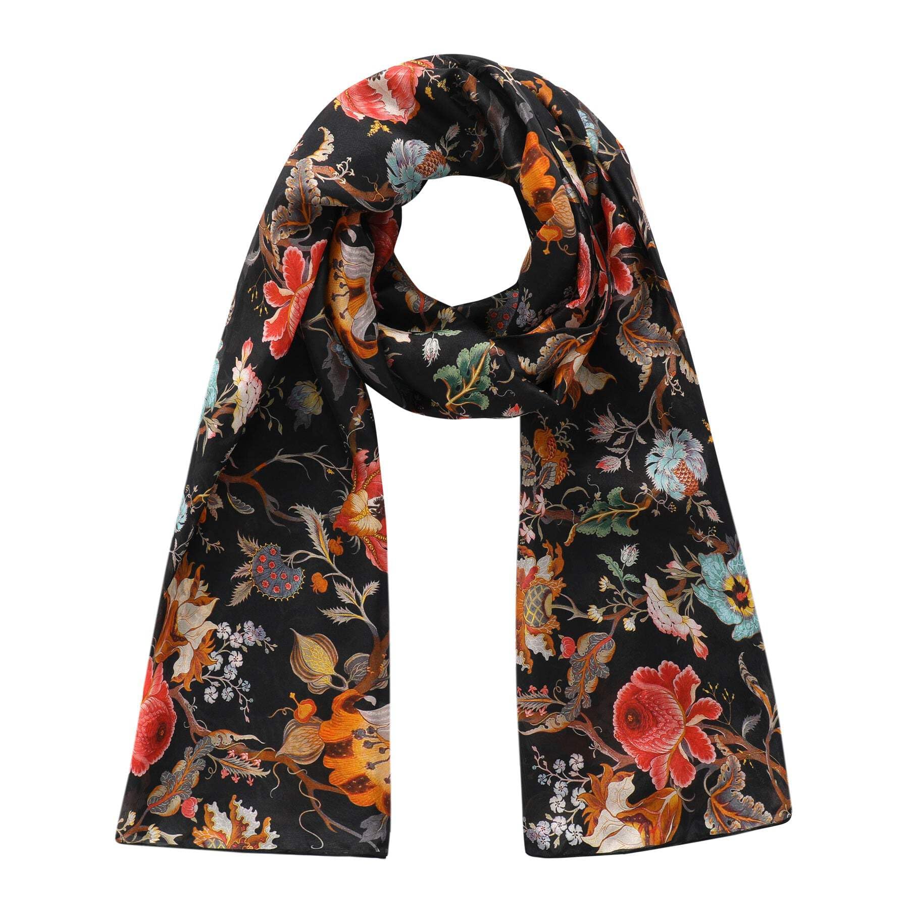 Hamzah Foulard en soie naturelle pour femme | Écharpe avec imprimé inspiré des peintres célèbres | Pashmina en soie grande | Cousu à la main | Accessoire élégant pour cou, cheveux ou épaules