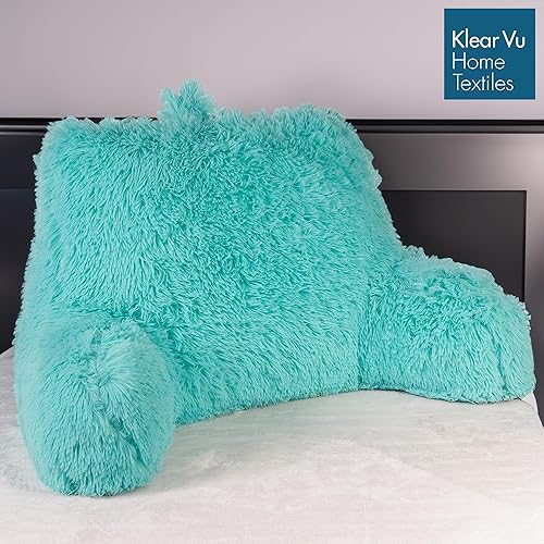 Miniatura 2 de Klear Vu Almohada de apoyo de espalda lanuda para adultos y niños, soporte lumbar y brazo en cama, silla, sofá, sofá y suelo, almohada de lectura