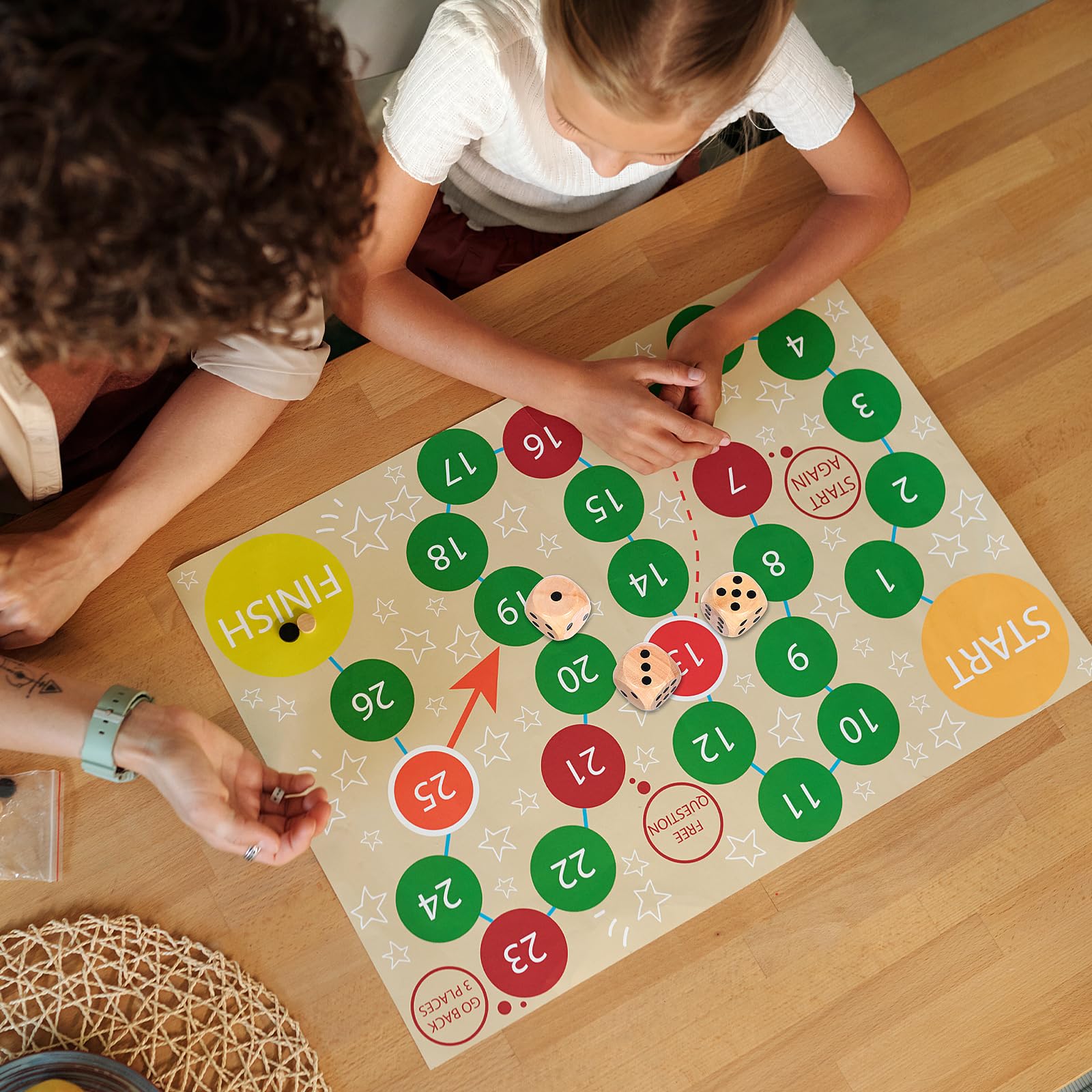 6 Cubes En Bois GEEHUA 30mm - Gros Dés Naturels Pour Jeux De Société Et Enseignement