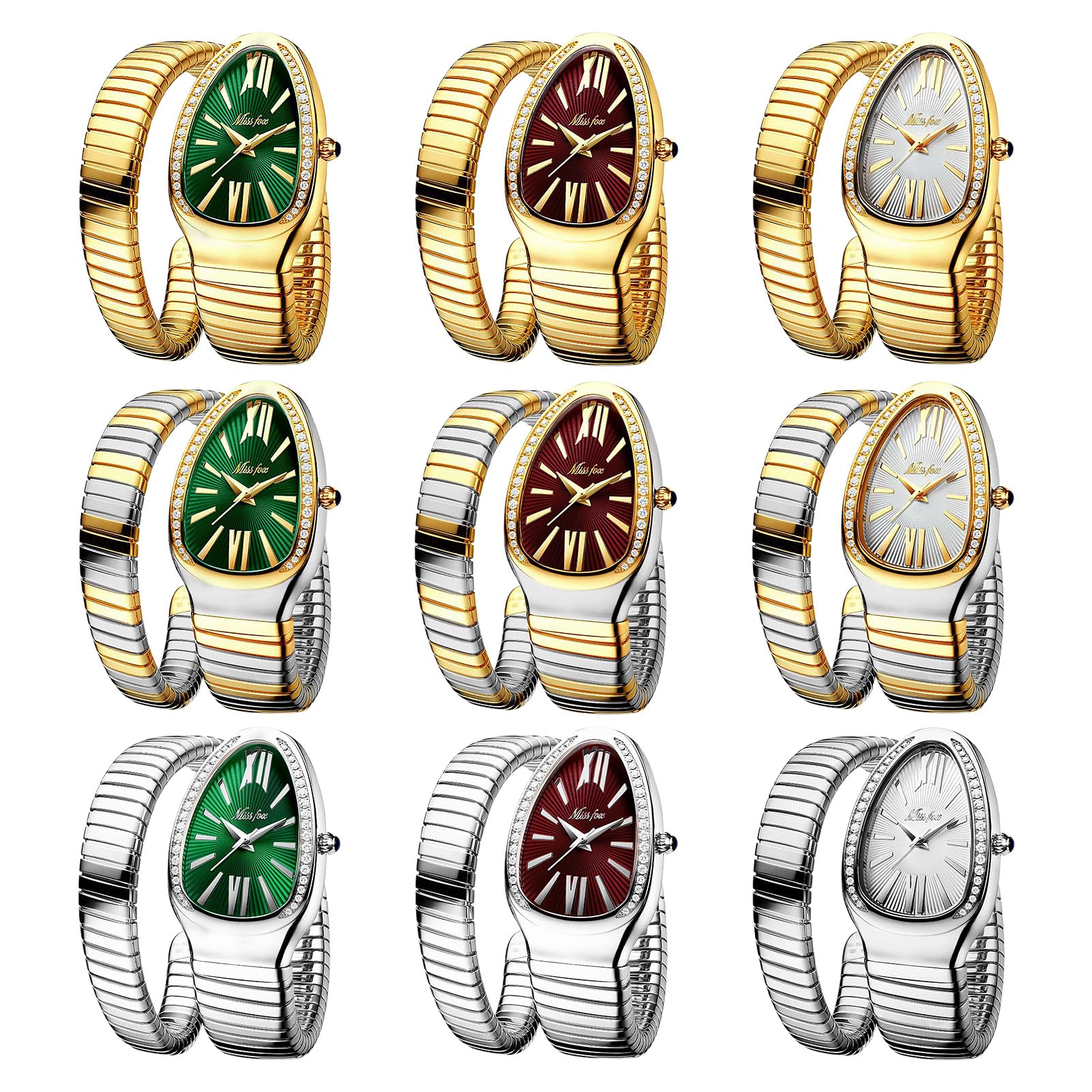 Relojes de serpiente para mujer, reloj de serpiente para mujer, reloj de serpiente plateado, diseño único, relojes para mujer con números romanos, día de San Valentín, día de la madre, Navidad