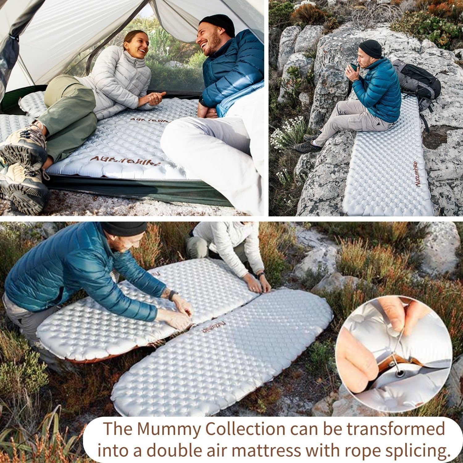 Naturehike Camping Mattress R-Value 5.8 Camp Bed Adults Camp Cot Folding Beds Sleeping Mat Pad Single Adults Foldable 0.88LB/0.4KG Light Hiking Fishing Travel