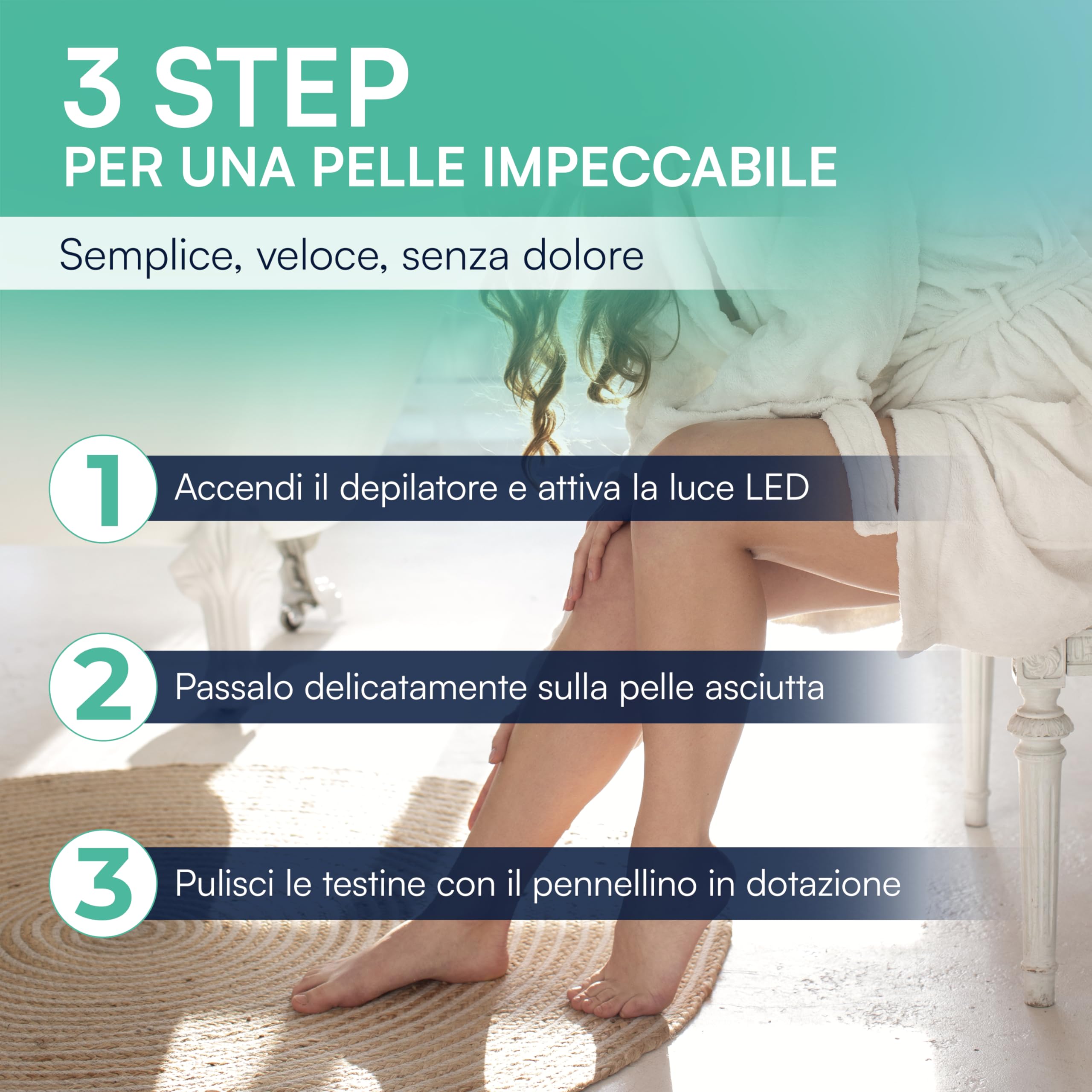 TEMPO DI SALDI Rasoio Elettrico Donna per Viso e Corpo Indolore con luce LED Ricaricabile, Epilatore Elettrico Donna Portatile con Testine Rotanti Lame Ipoallergeniche, Rasoio Corpo Delicato