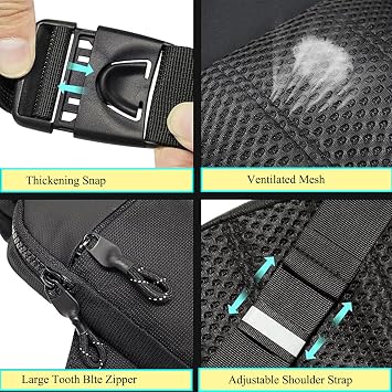 Small Sling Bag Cross Body Chest Bag Men Women Crossbody Shoulder Bag,Lightweight Nylon Crossover Bag for Travel Hiking Cycling Camping Outdoor Sports(Crossbody Bag for Black)