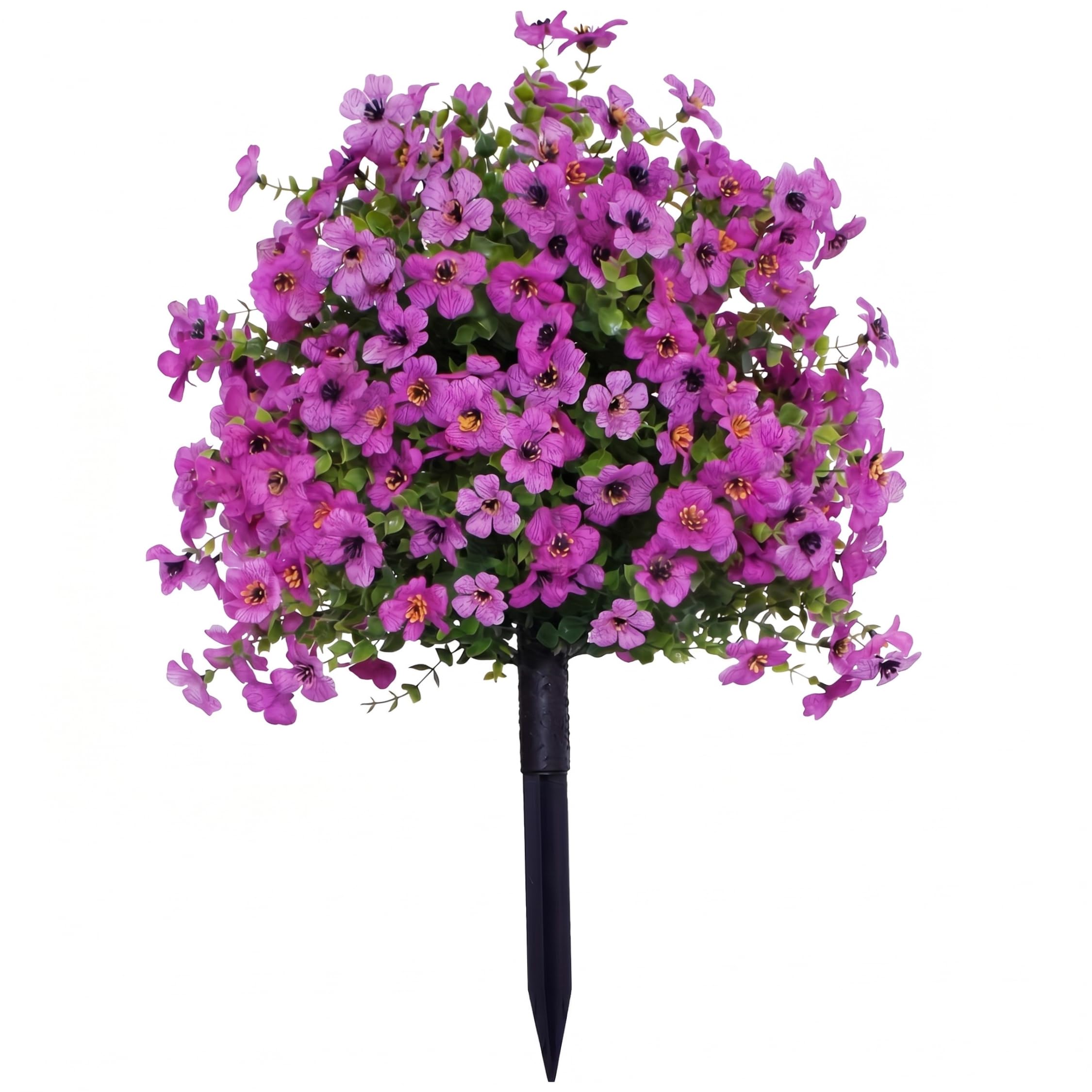 Striegro Artificial Flowers With Ground Stakes, Uv Resistant Artificial Outdoor Plants - Realistic Daisy Decor For Garden, Porch, Yard (purple).