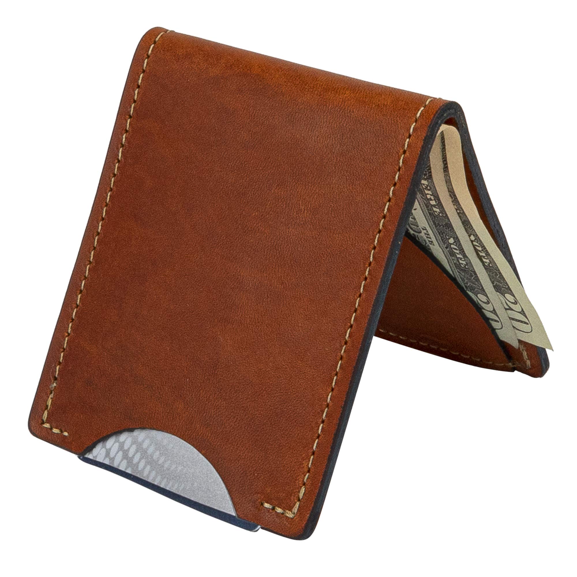 Front Pocket Slim Bifold Wallet for Men | Made in USA | Premium Full Grain Leather Men’s Wallet with Minimalist Design | Rio Latigo Brown