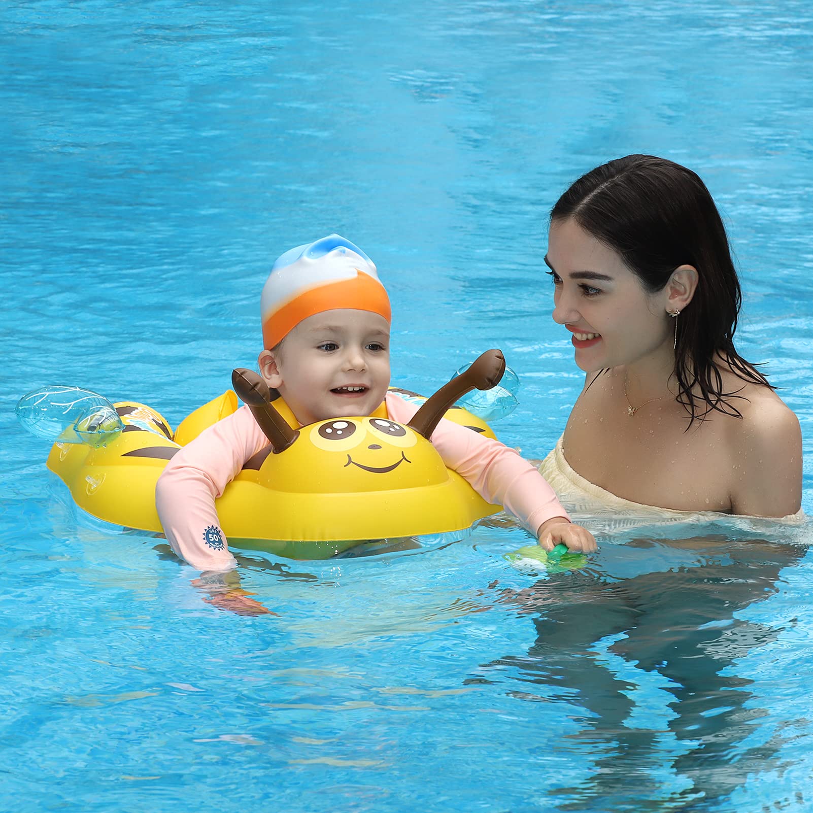 Bouée Siège Bébé Flottant Gonflable - Pour Enfants 6 à 48 Mois, Siège Intégré, PVC Durable