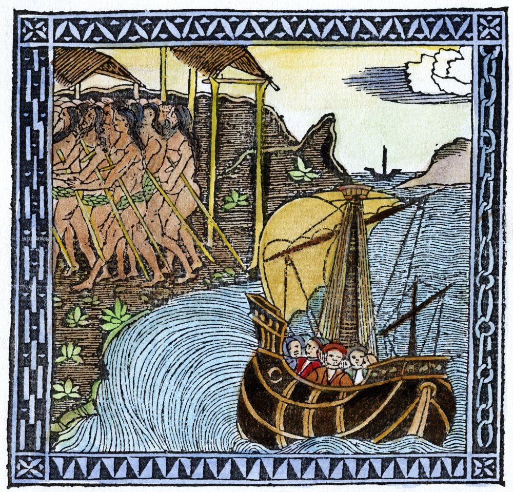 Amazon.com: Columbus Dati 1493 Nnative Americans Flee In Fear Of