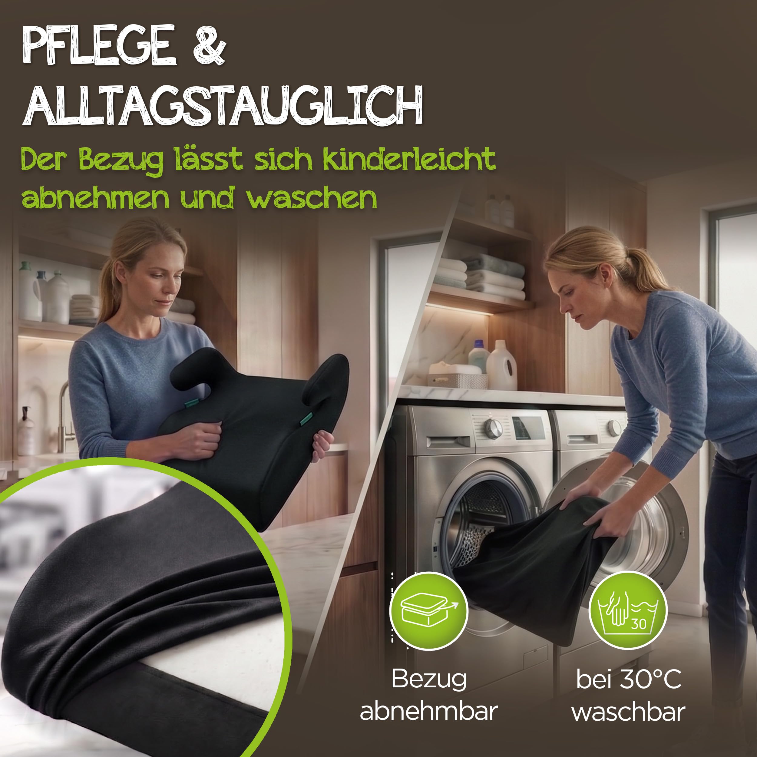 Kindersitz fürs Auto (Schwarz) – Kindersitzerhöhung für Kinder von 126-150cm – komfortabel und sicher durch geprüfte Sicherheit nach Norm R129 – kompakt und unkompliziert