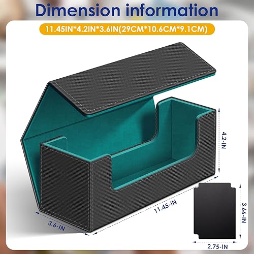 Miniatura 9 de Homthy Funda para 600 tarjetas de intercambio, cierre magnético de cuero, caja de almacenamiento de tarjetas Commander para YuGiOh, MTG y tarjetas