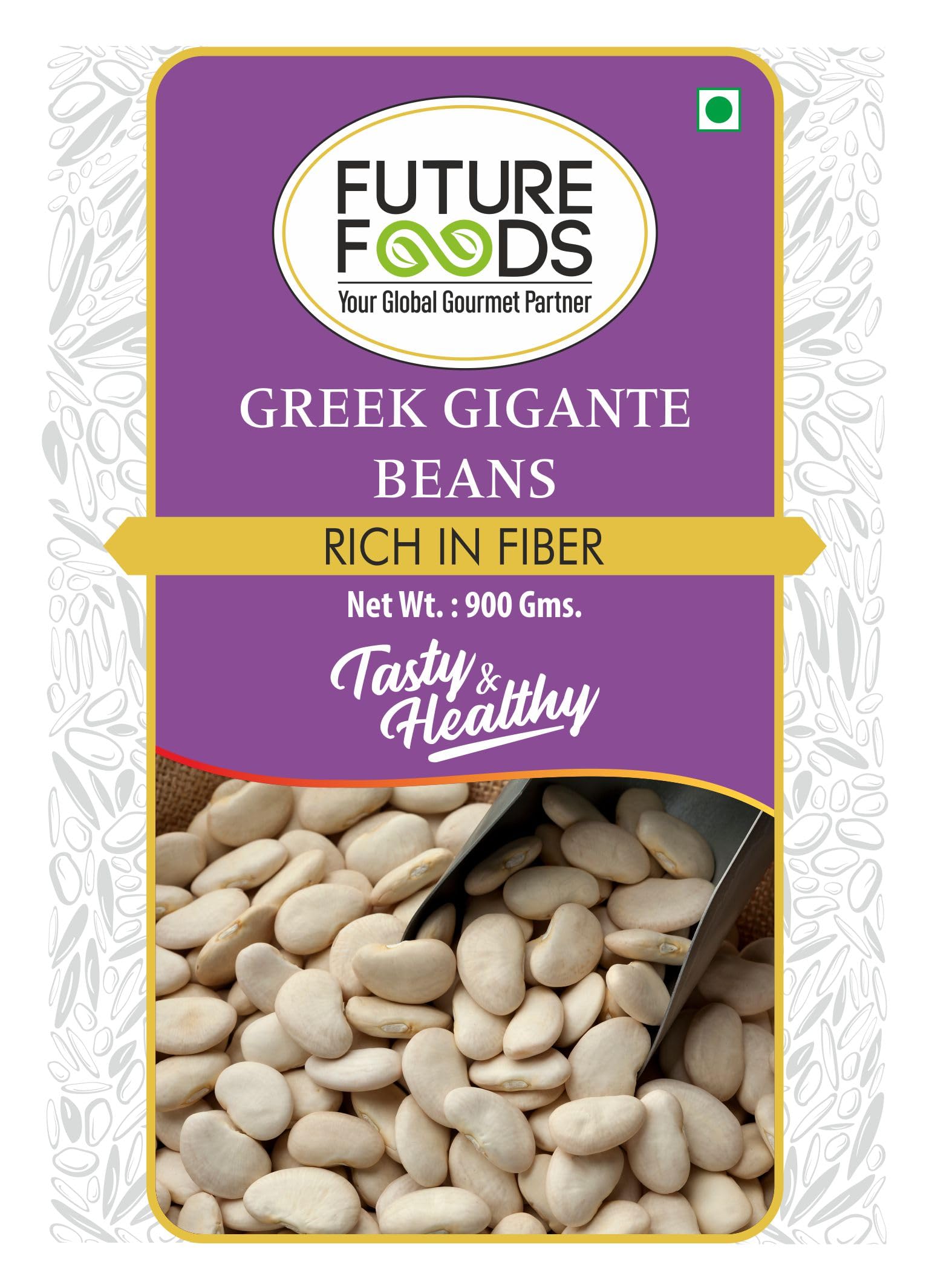 Future Foods Greek Gigante Beans 900 Gram (Pack of 2)|Double Butter Beans|Protein Rich|Good Source of Soluble Fiber & Vitamin A|Sweet & Mild Taste|Meaty Texture|Gluten Free|Low in Fat Content - Image 2 thumbnail