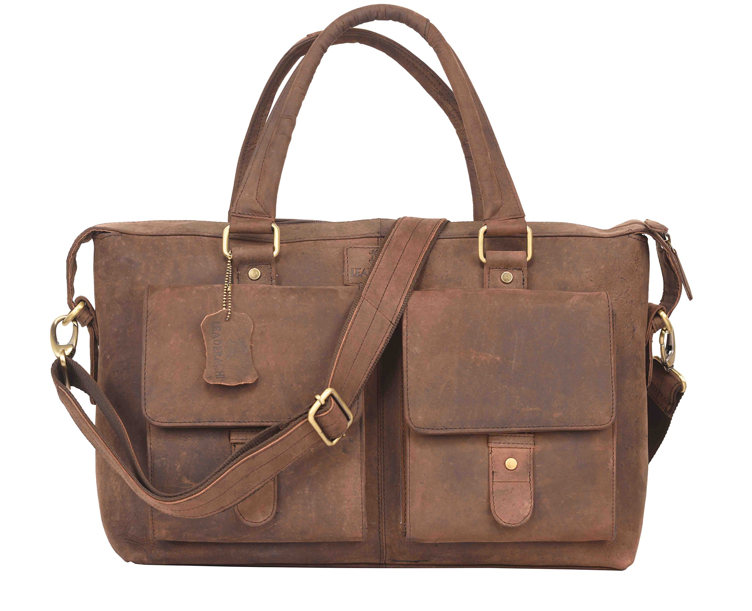 LEADERACHIWomen's Leather Shoulder messenger Handbag (Brown)