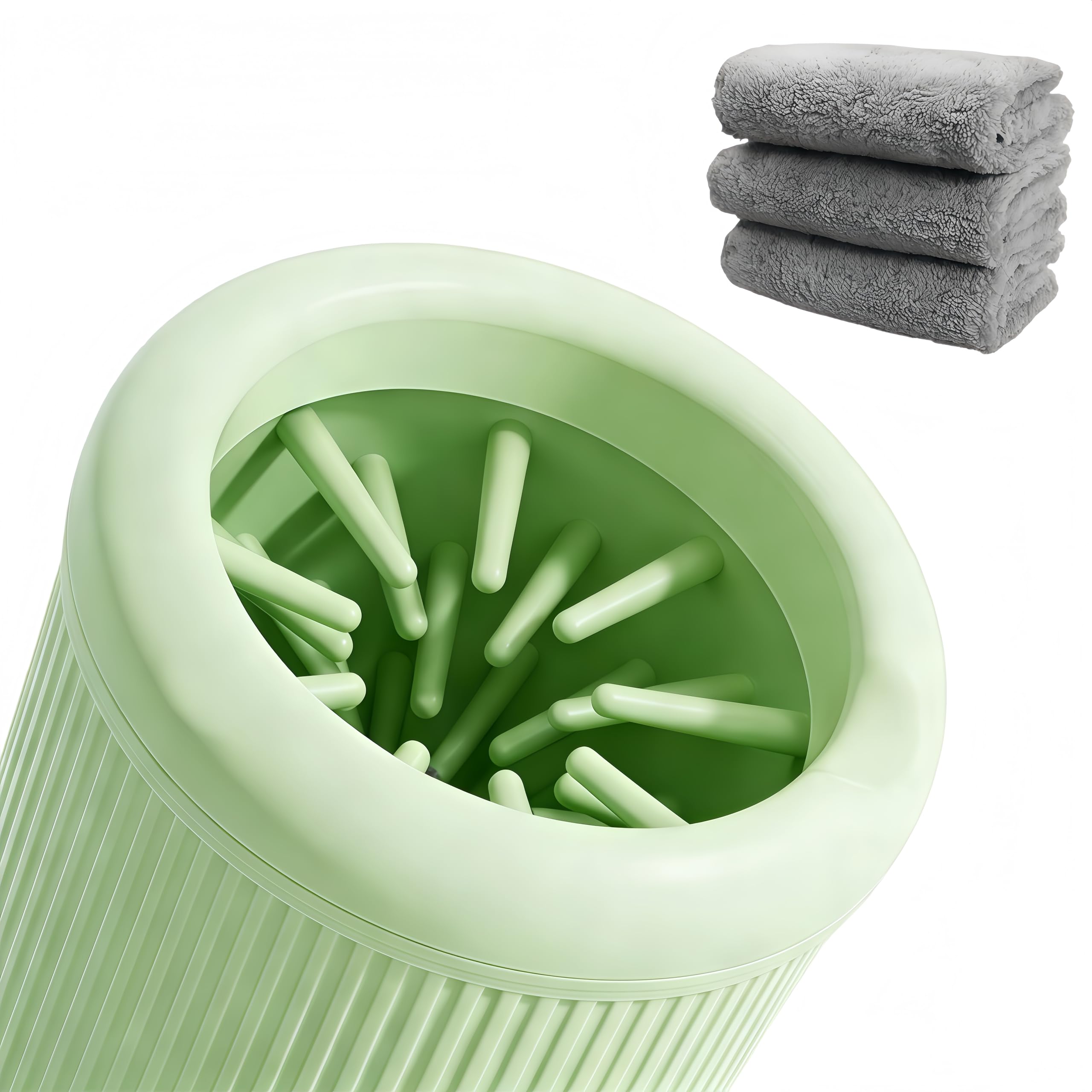 PetFizz Dog Paw Cleaner for Dogs, Pet Paw Cleaner with 3 Absorbent Towels, Dog Foot Cleaning Machine Size L
