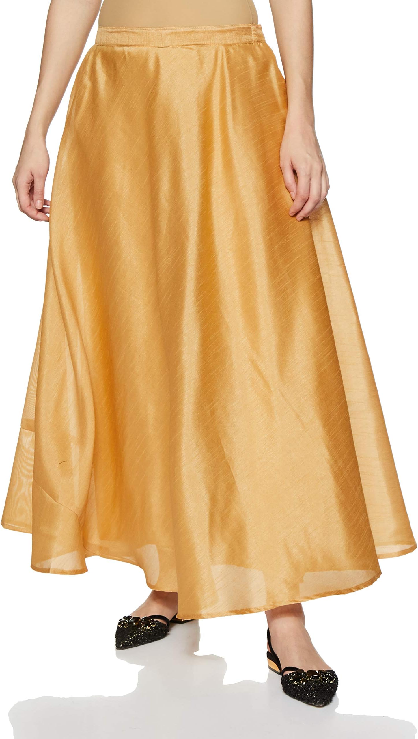 Shararat Women's Long Indo Western Traditional Silk Skirt (Free Size: Stretch from 28 to 36 inches)|| Featured in Shark Tank India ||