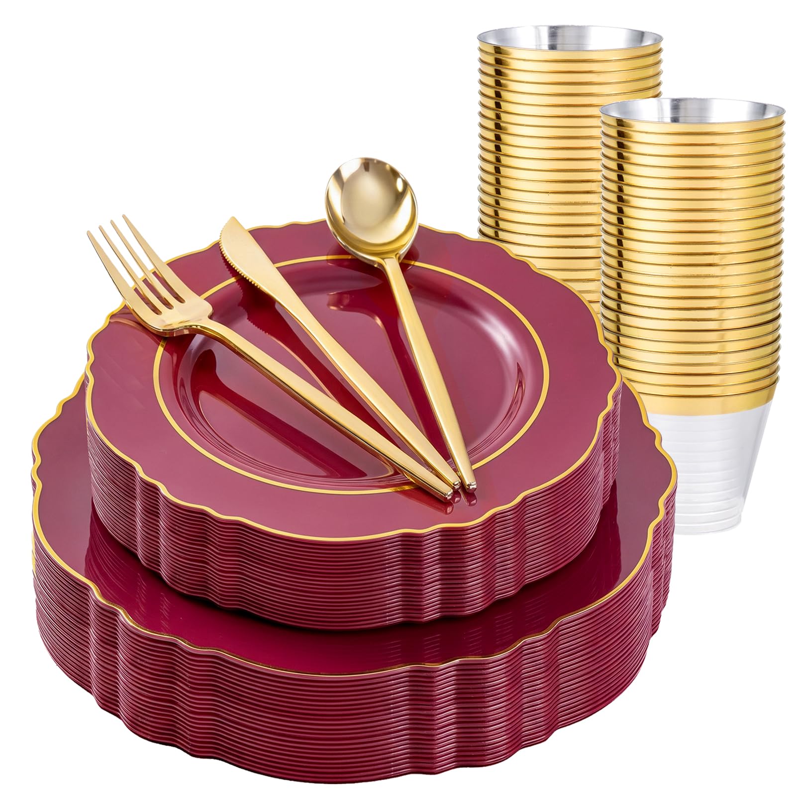 Green Plastic Plates & Cutlery Set - Party Supplies -20