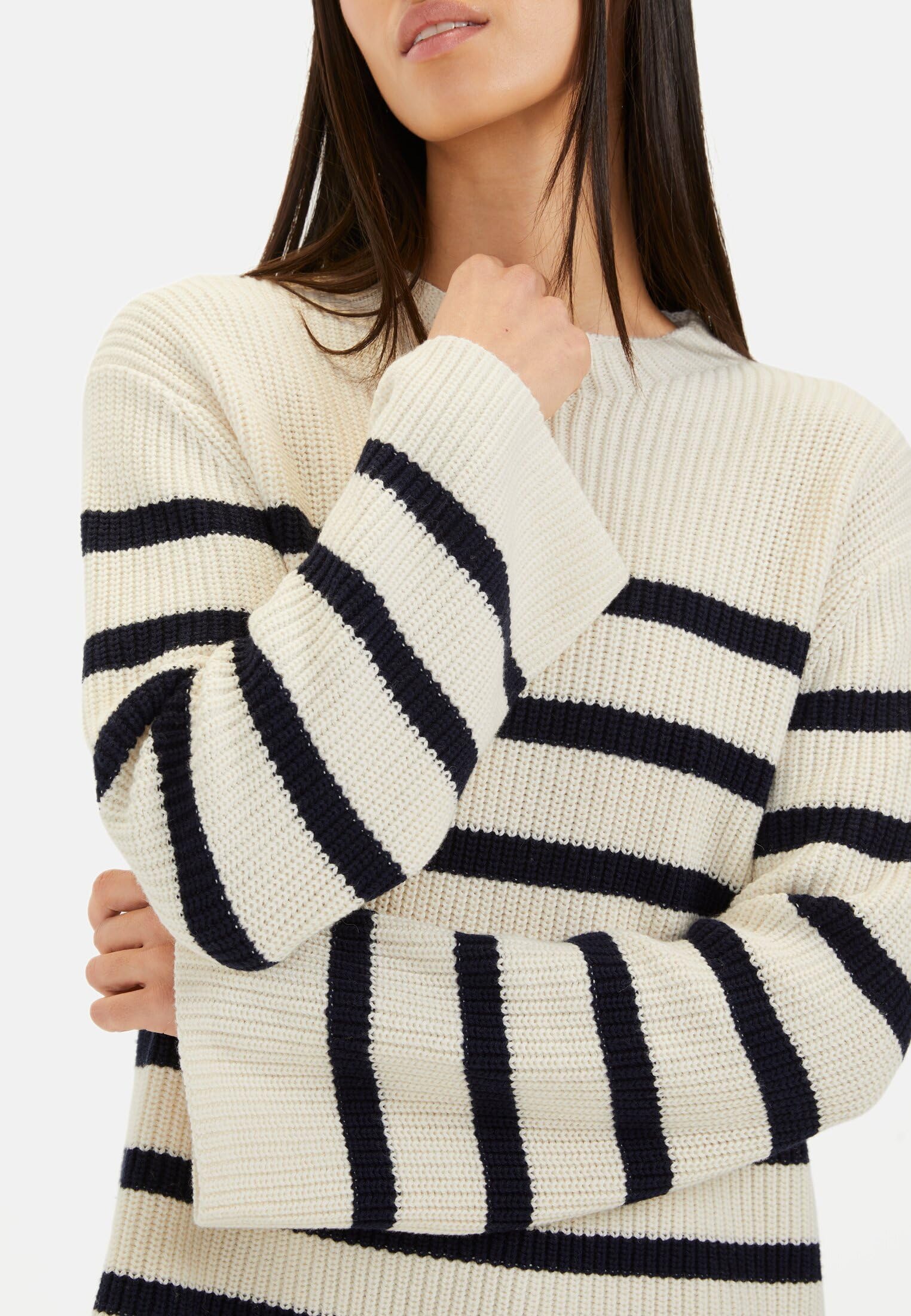 camel active Damen Damen Pullover – Langarm | Strickpulli | Baumwolle | Regular Fit