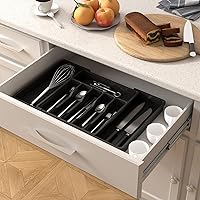 Vista 8 de Lifewit Organizador Grande de Cubiertos y Cajones, Bandeja Expandible para Utensilios de Cocina, sin BPA, Soporte para Cubiertos y Cubertería